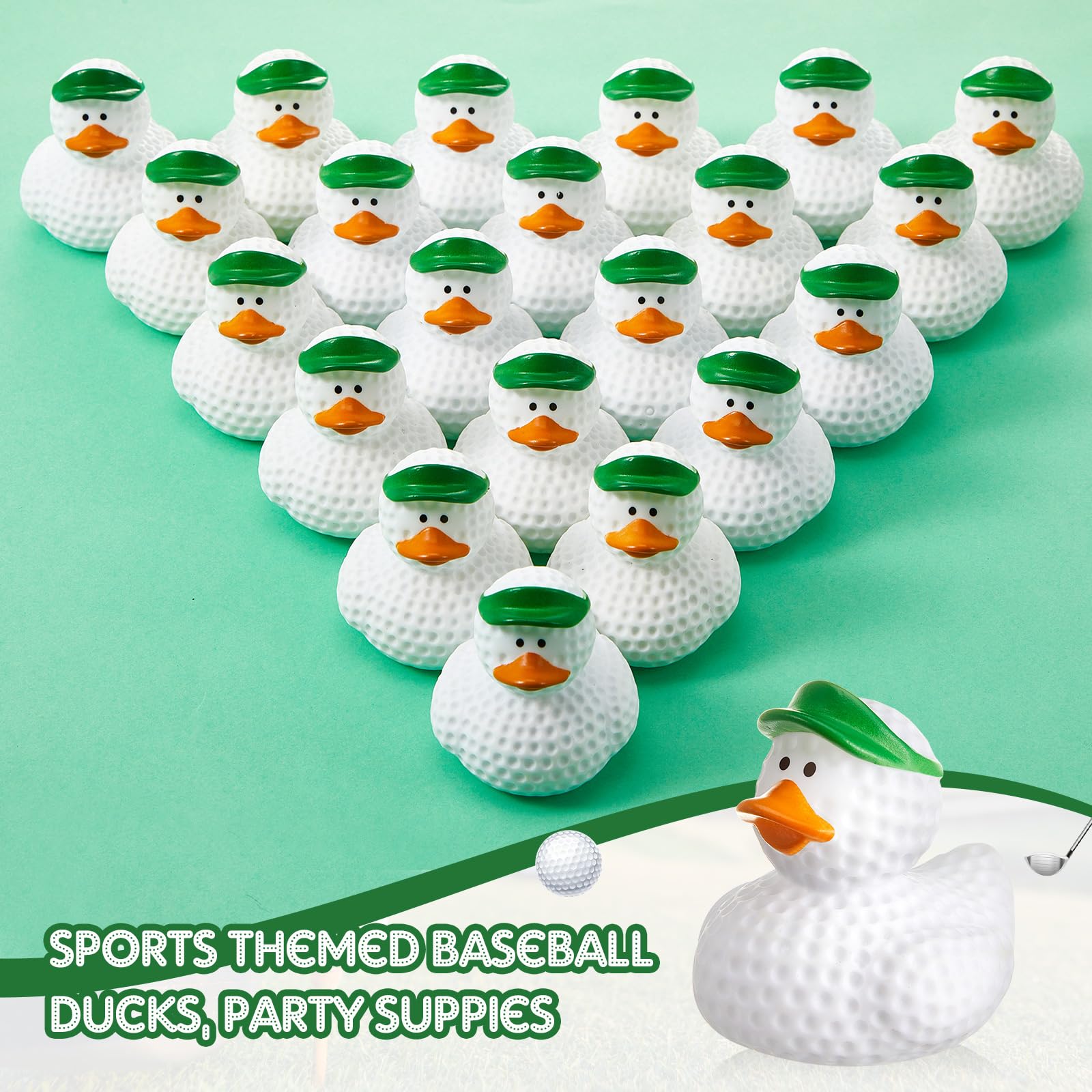 Deekin 50 Pcs Golf Texture Rubber Ducks 6