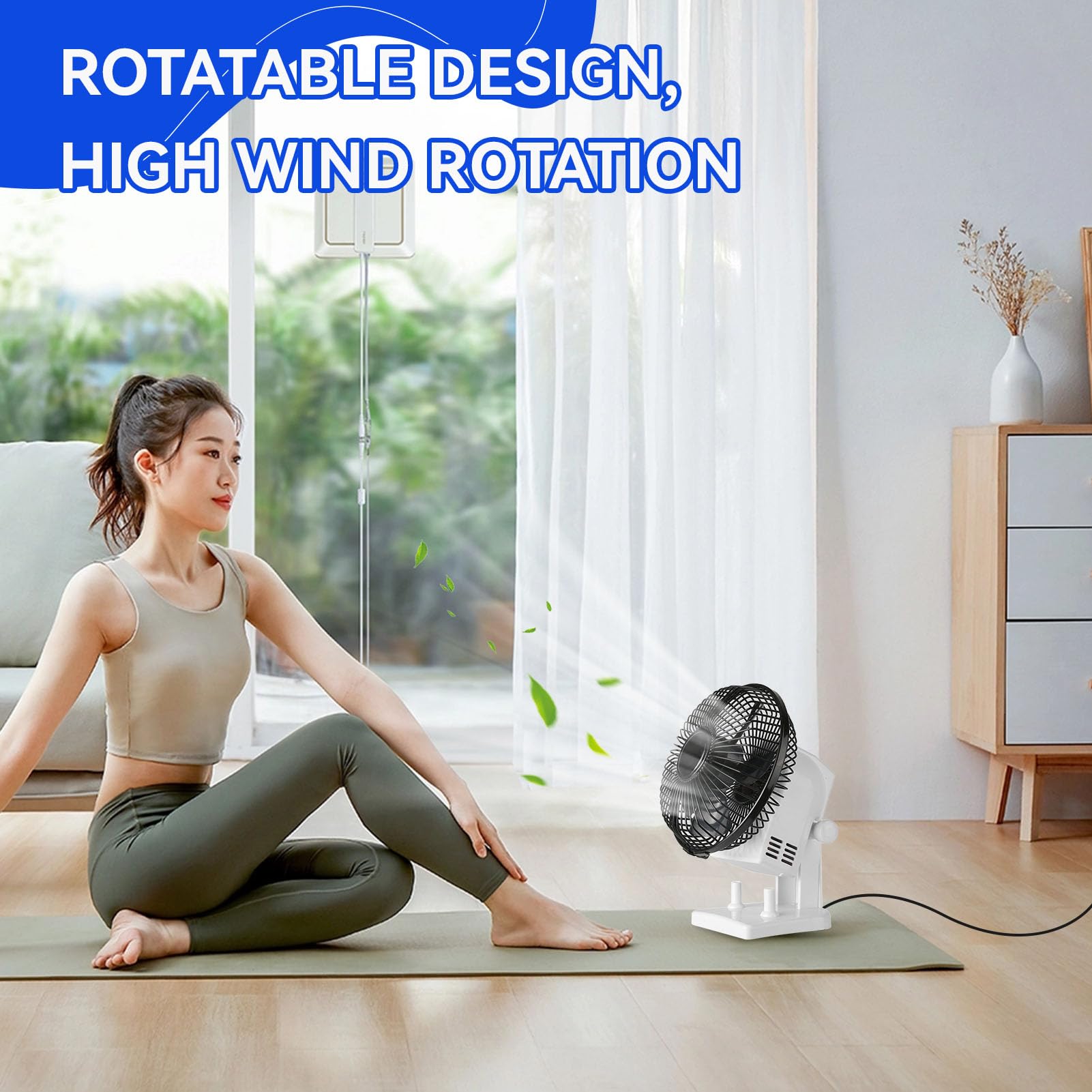 Agatige Mini Dryer Electric Fan, 2 Gear Wind Speeds High Rotational Speeds Portable Quiet Table Desk Manicure Adjustable Air Nail Dryer Blower Fan Manicure Tool for Bedroom, Office, Table 3