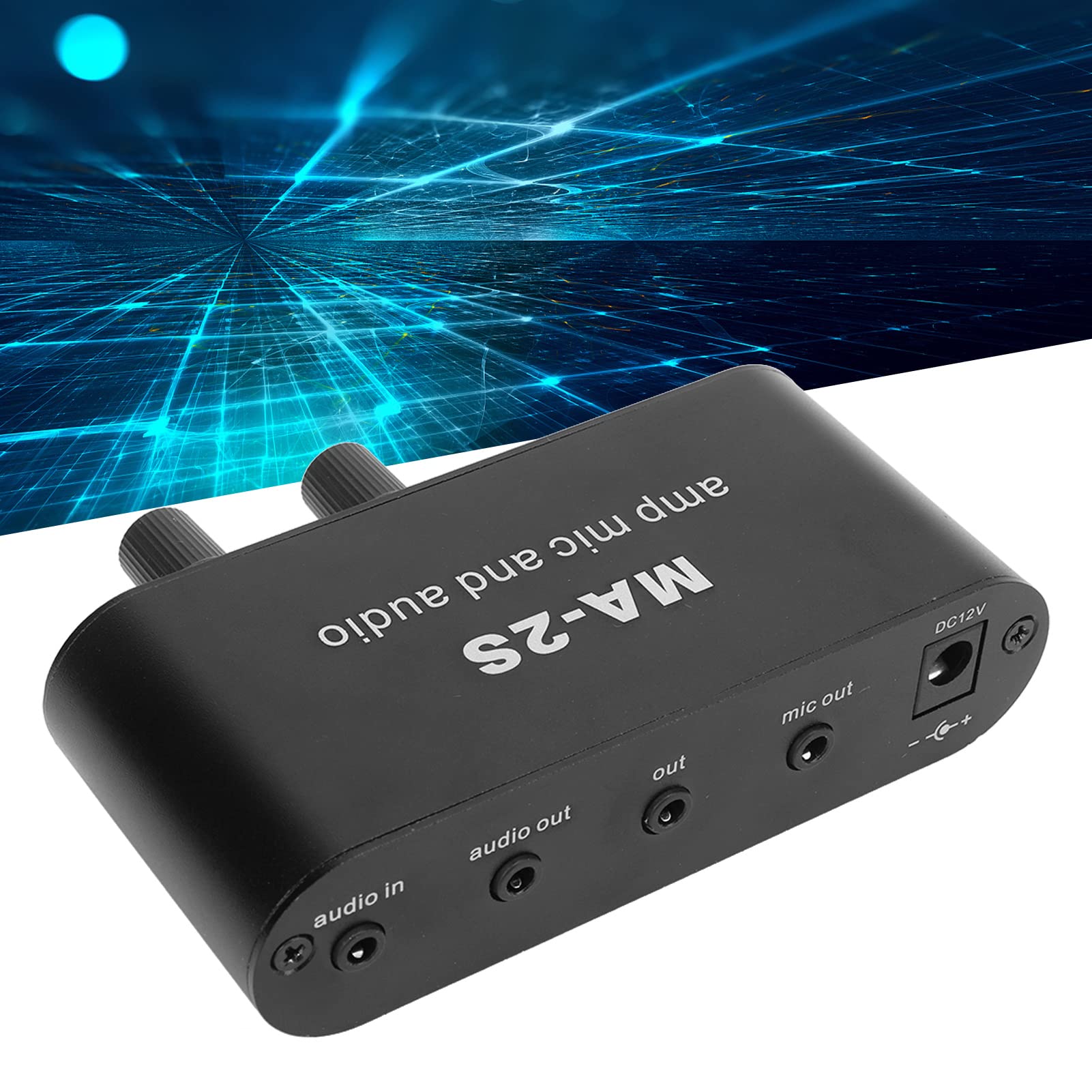 Double Op Amp, Stereo Small Audio Preamplifier, Headphone Amplifier, Gain 20dB Condenser 3 Ports Output for Music 3