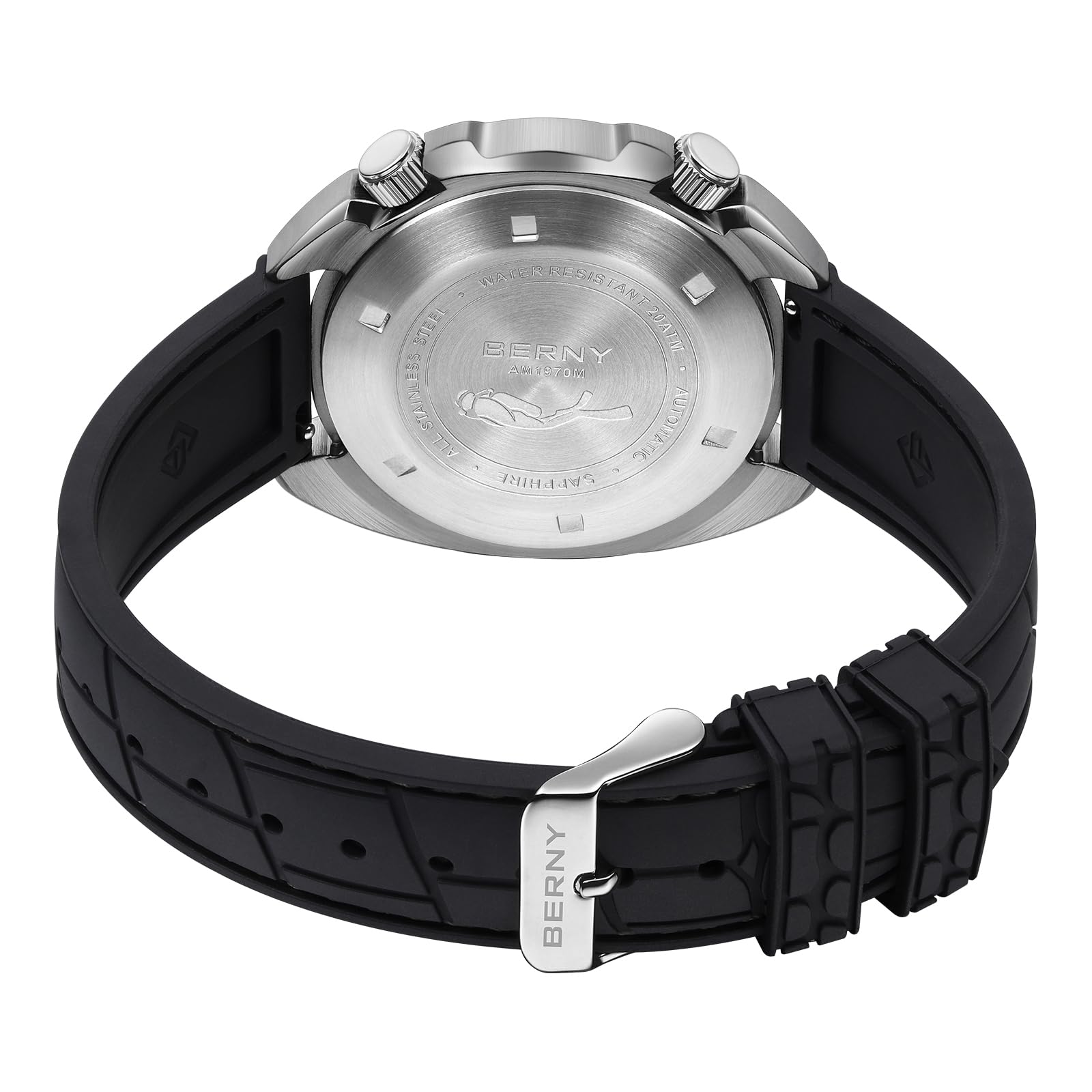 BERNY Automatic Watch for Men, 200M Waterproof Dive Watch, AR Sapphire Lens 3