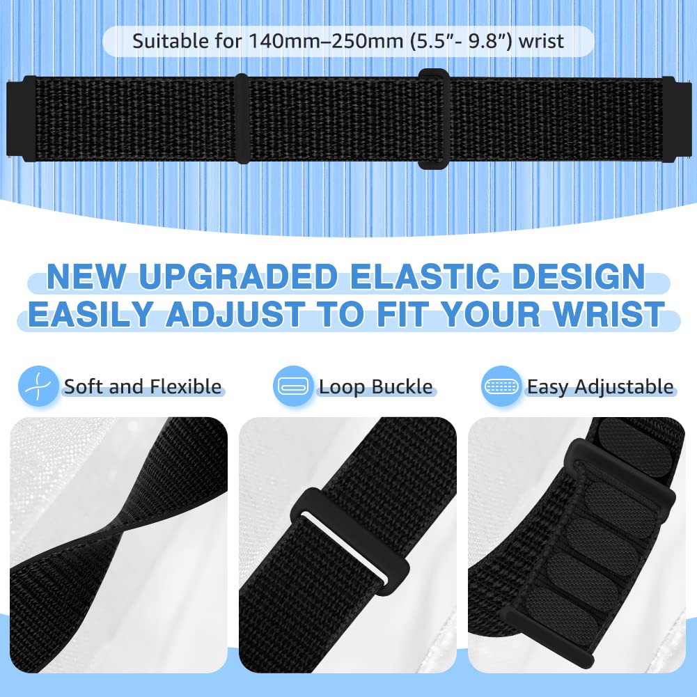 Relting 18mm Nylon Bands Compatible with Fossil Gen 6 42mm/Fossil Women's Gen 5E 42mm/Gen 4/HR Gen 4/Gen 3,Garmin Vivoactive 4S/Vivomove 3S/Venu 3S/Vivomove 3S/Venu 2S,Fossil Casio Citizen Timex 2