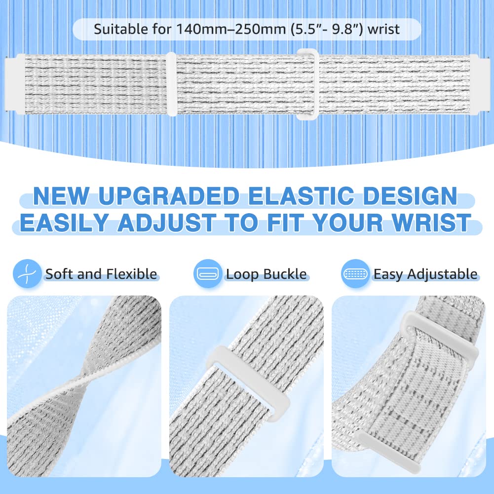 Relting 18mm Nylon Bands Compatible With Fossil Gen 6 42mm/Women's Gen 5E 42mm/4/HR 4/3, Garmin Vivoactive 4S/Vivomove 3S/Venu 3S/2S, Fossil Casio Citizen Timex 2