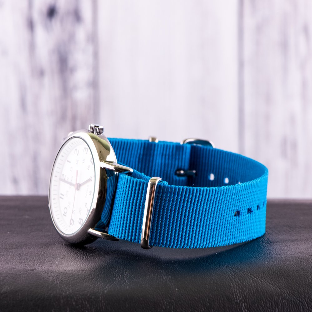 Clockwork Synergy® Classic Nylon Ballistic watch straps bands (20mm, Electric Blue) 3