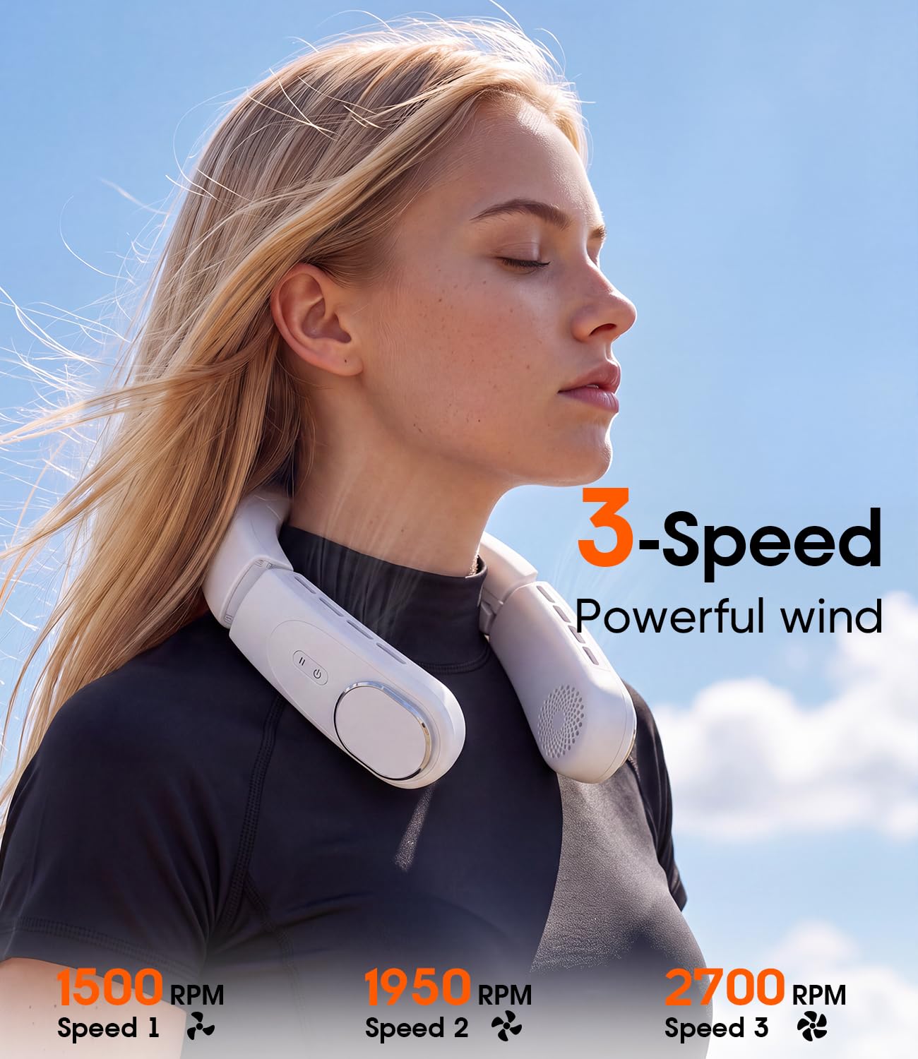 ChillGo Neck Fan, 4 Turbo Foldable Portable Fans - Personal Bladeless Fan 2