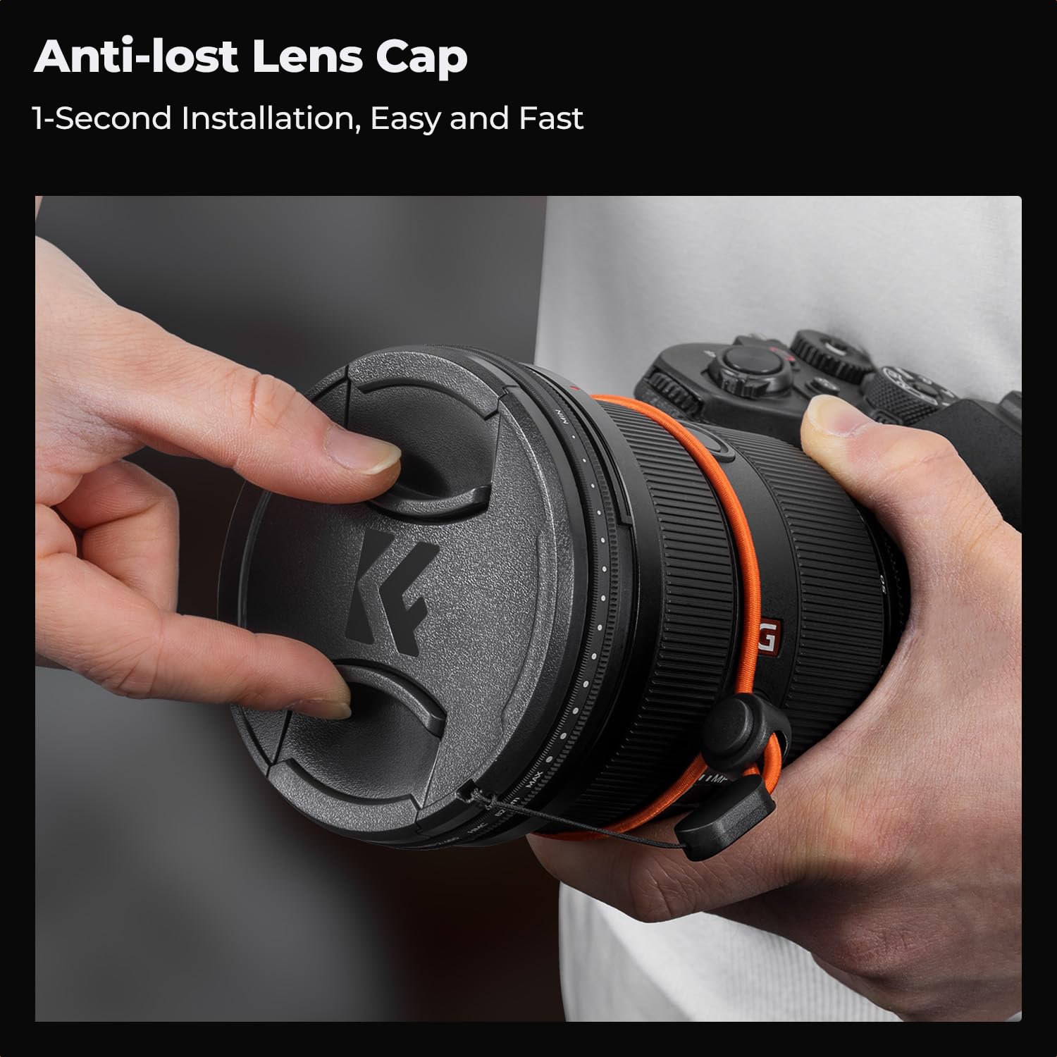 K&F CONCEPT 58mm Variable ND2-400 Lens Filter+Filter Cap+Cleaning Cloth 6
