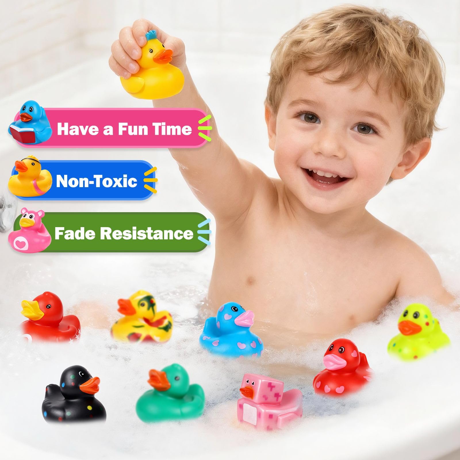 VISRIE 60 Pcs Rubber Ducks in Bulk 4