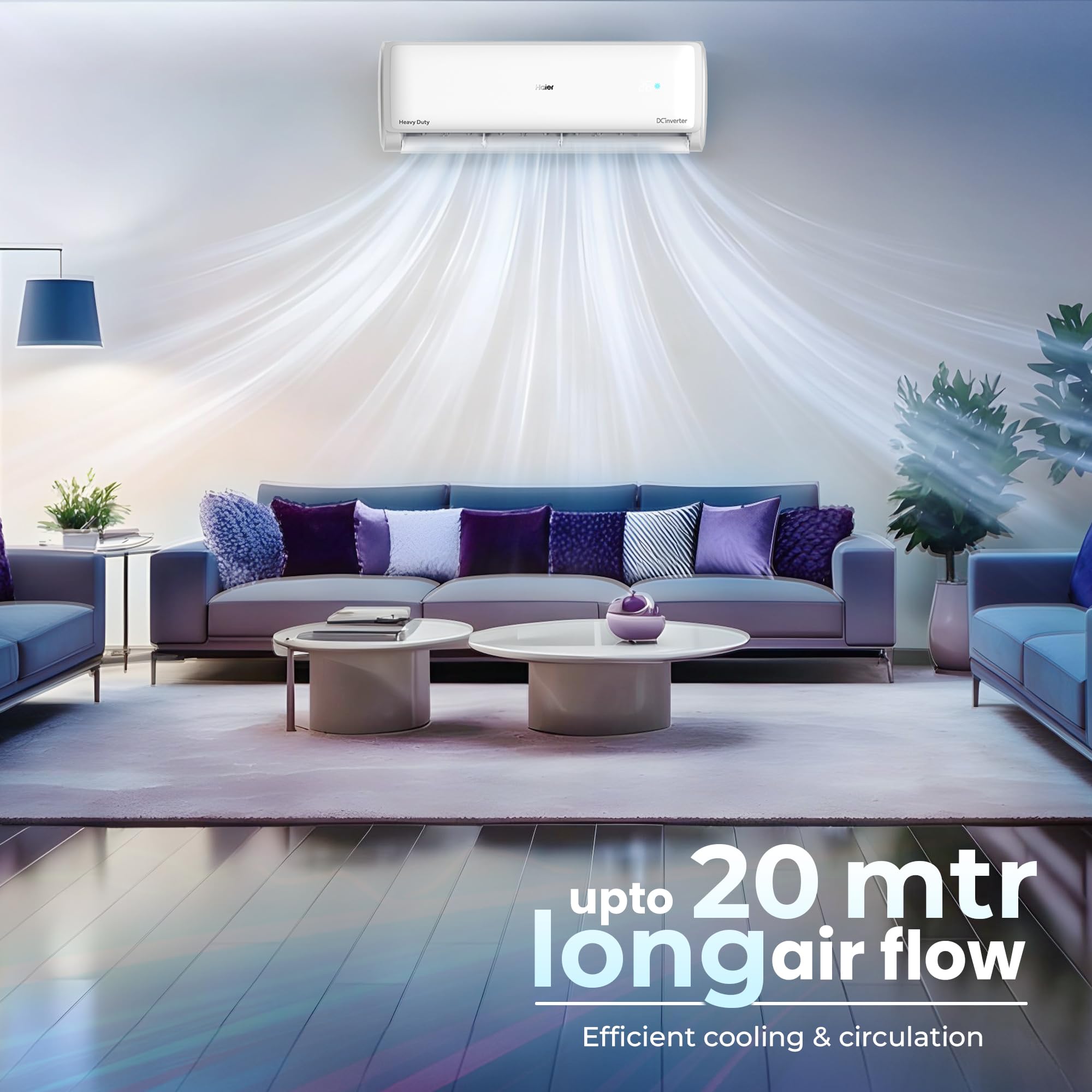 Haier 1.5 Ton 5 Star HEXA Inverter Split AC (5125 Watts, Copper, Heavy Duty, 7 in 1 Convertible, Frost Self Clean, HD Filter, Cools at 60°C, 20mtrs Air Throw - HSU18EP-TXW5BN-INV, White) 6