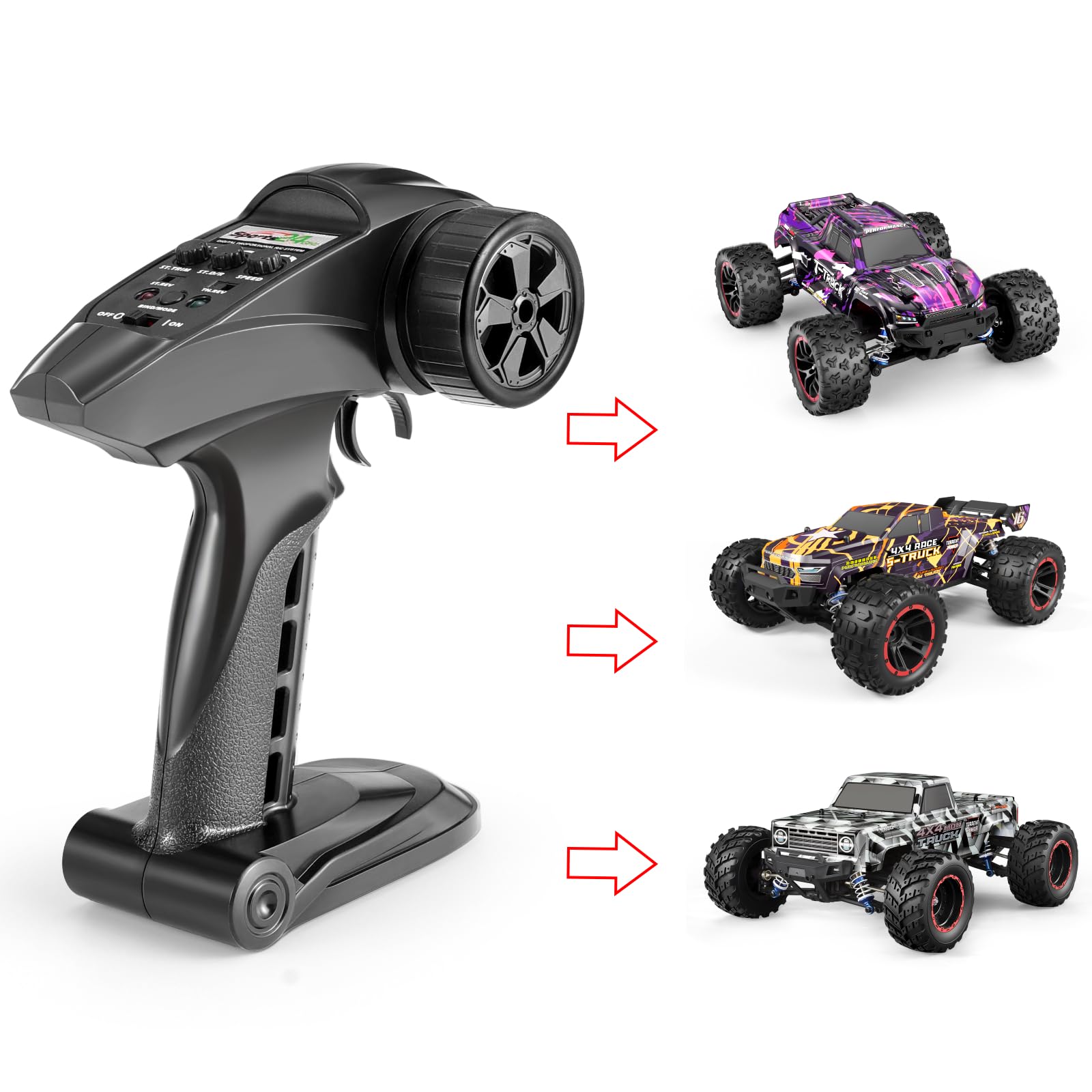HAIBOXING 1/18 & 1/16 & 1/12TH Scale RC Car Spare Parts Brushless Radio Transmitter, Remote Control Trucks Accessories Apply to 18859A & 16890A & 903A (E770C) 6