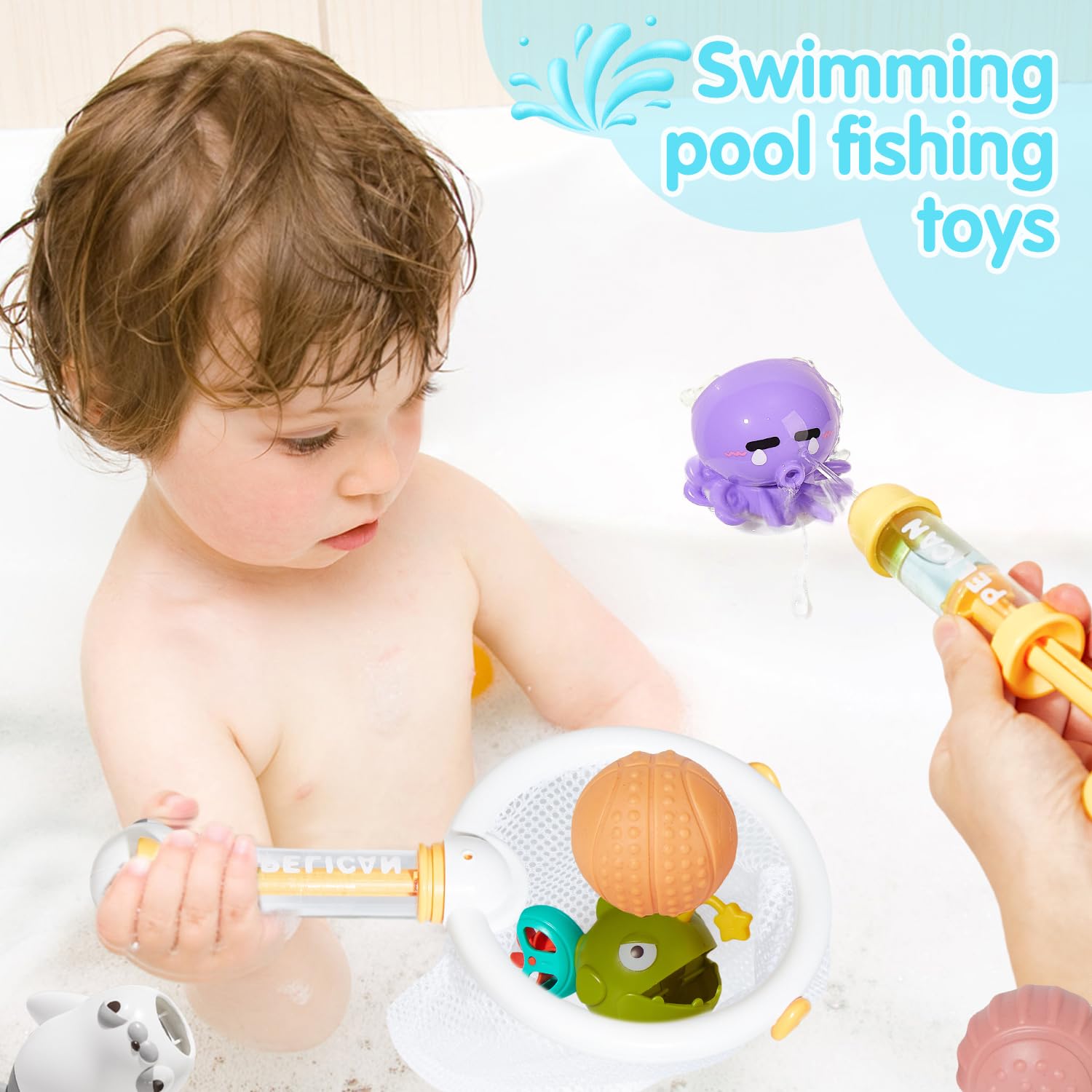 AMCHSURI Magnetic Fishing Toys, 8PCS, Small 4