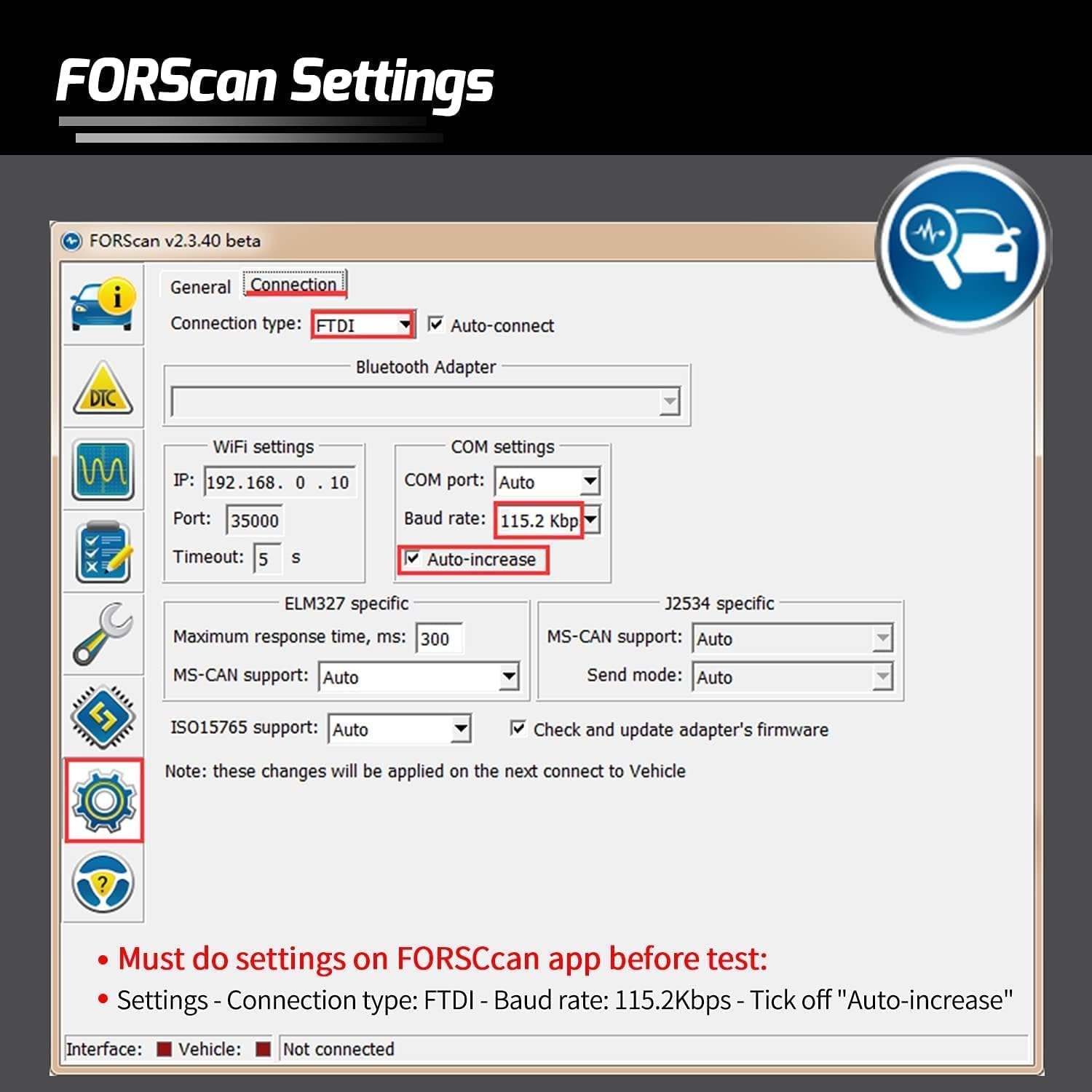 Vgate vLinker FS OBD2 USB Adapter for FORS-can HS/MS-CAN Auto Switch 5