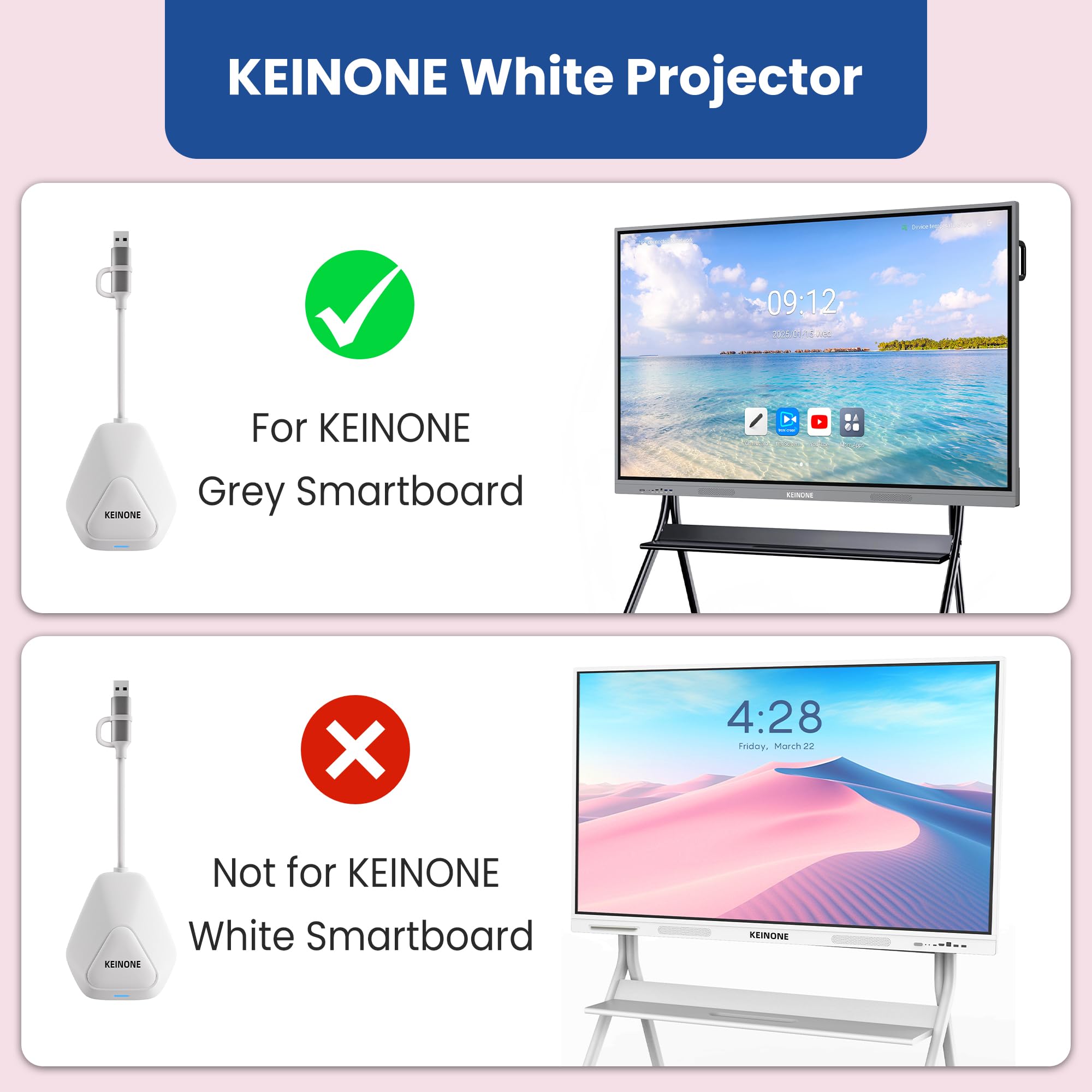 KEINONE 4K Miracast Adapter, Wireless Projector, Dual-Band Wi-Fi, Effortless Windows/Mac OS/Android/iOS to HDTV/Monitor/Projector Screen Mirroring for Home, Online Learning & Remote Work 5