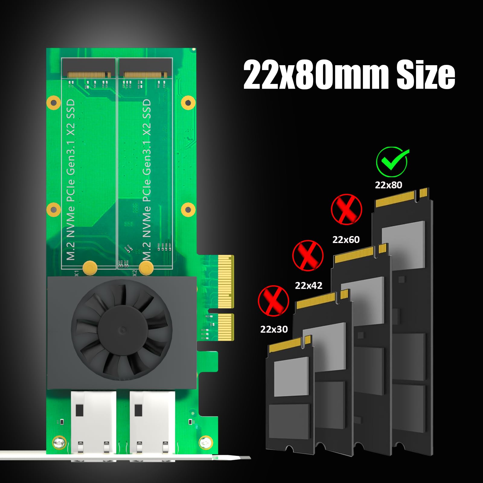 GLOTRENDS ST5114 Dual M.2 PCIe Adapter with 2 x 2.5Gb RJ45 Port, PCIe 3.0 X4 Interface, Support PCIe Bifurcation, Setup Soft M.2 NVMe RAID via OS Tool 6