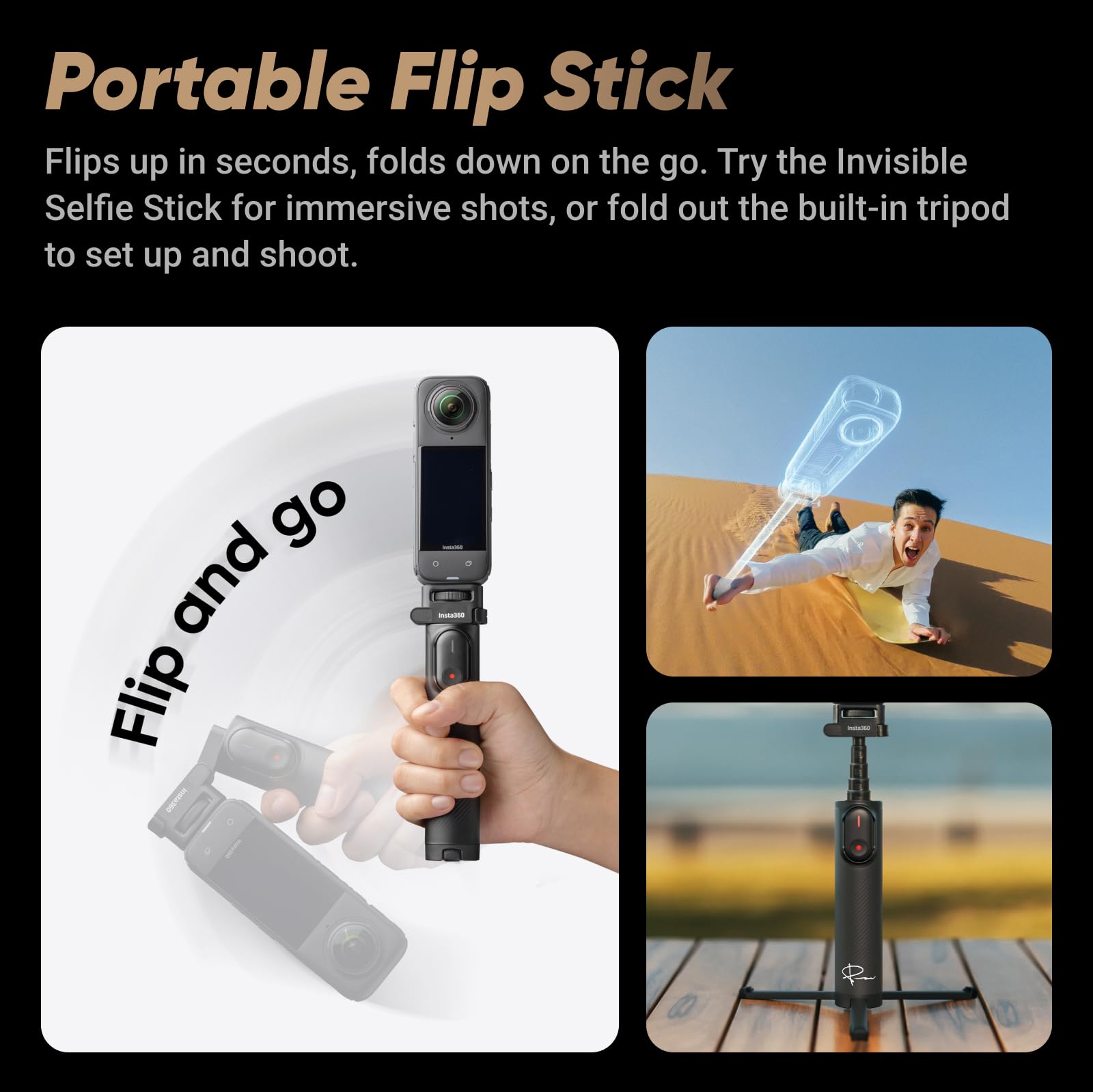 Insta360 X4 Peter McKinnon - Waterproof 8K 360 Action Camera, 4K Wide-Angle Video, Invisible Selfie Stick Effect, Removable Lens Guards, 135 Min Battery Life, AI Editing, Stabilization 3