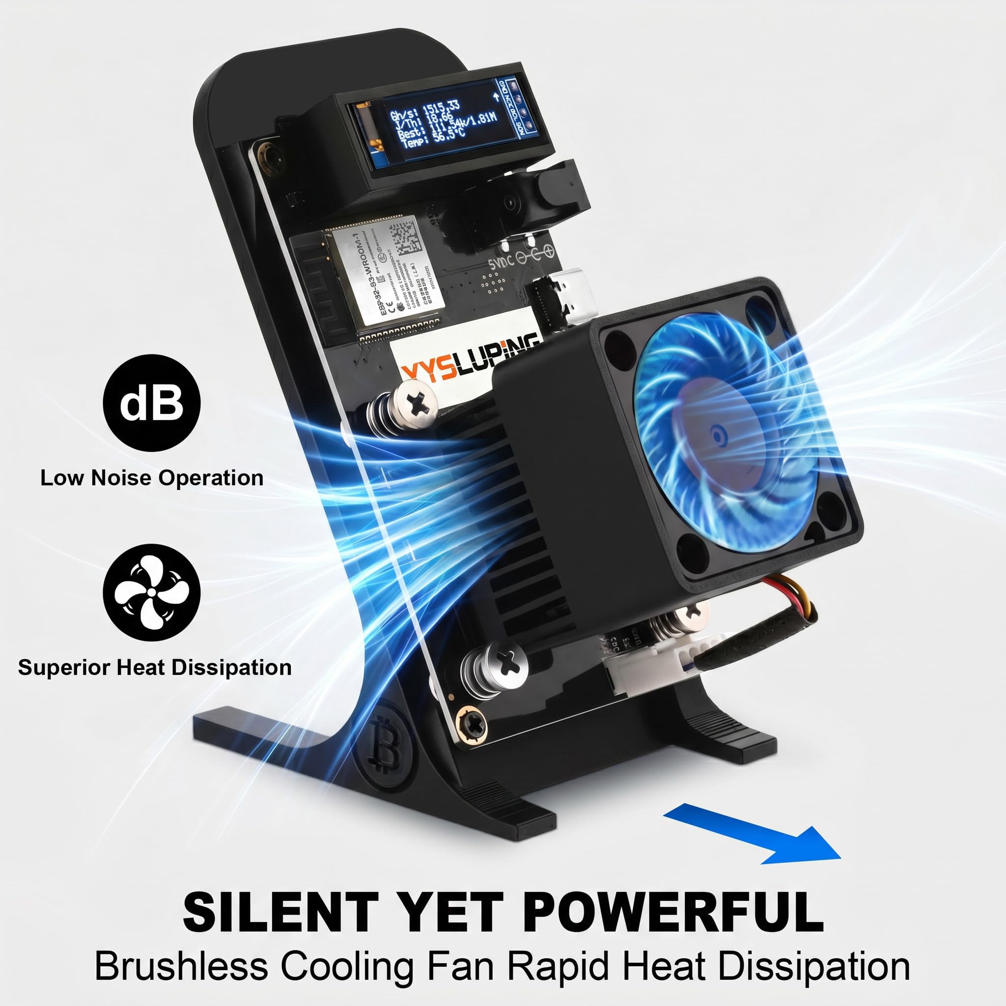 YYSLUPING 1.5TH/s 601 Bitcoin Miner Black, Home Crypto Miner 3