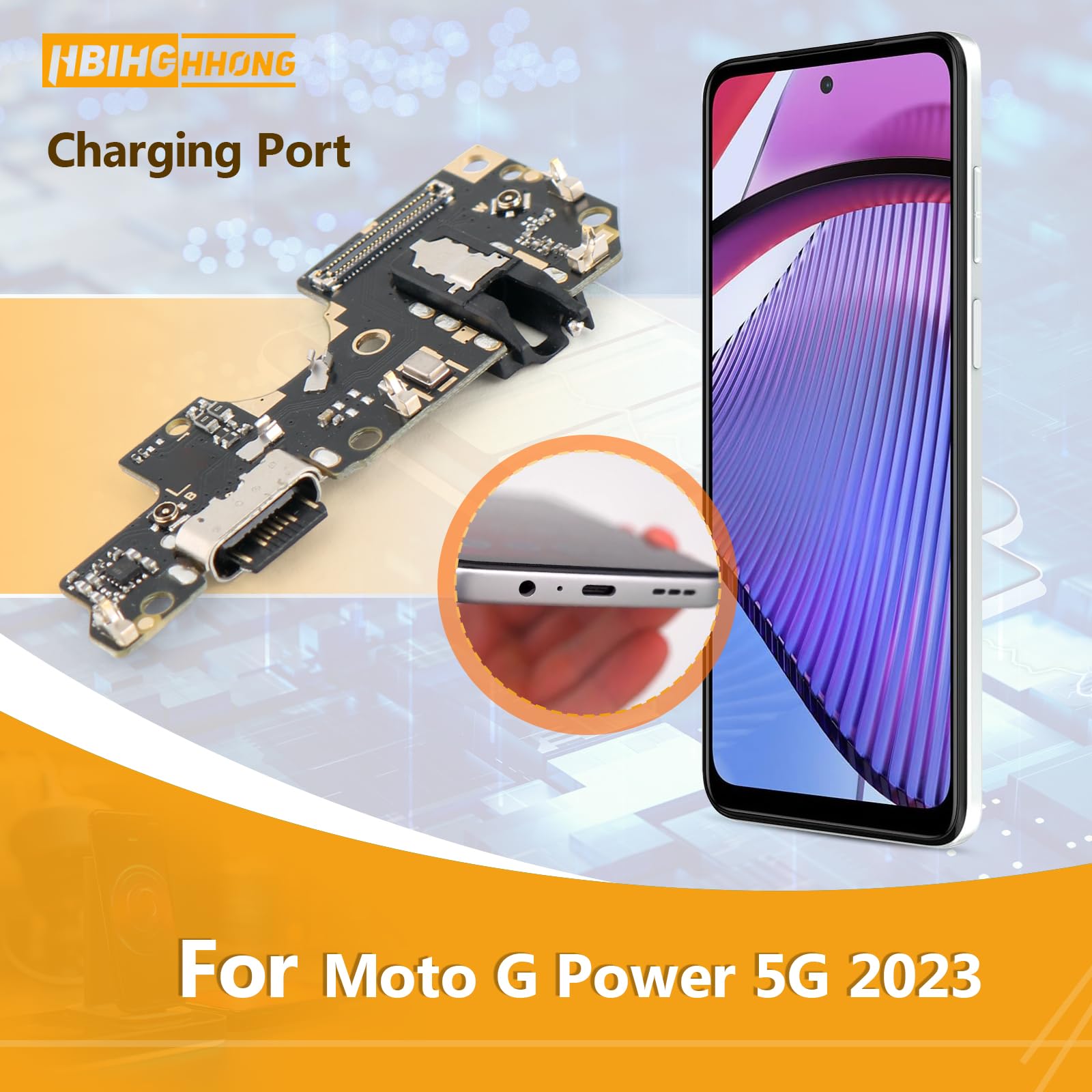 HBIHGHHONG USB Charging Port for Motorola Moto G Power 2023 5G Dock Connector Replacement for G Power 2023 5G XT2311 Charger Port Dock Board Repair Parts 3