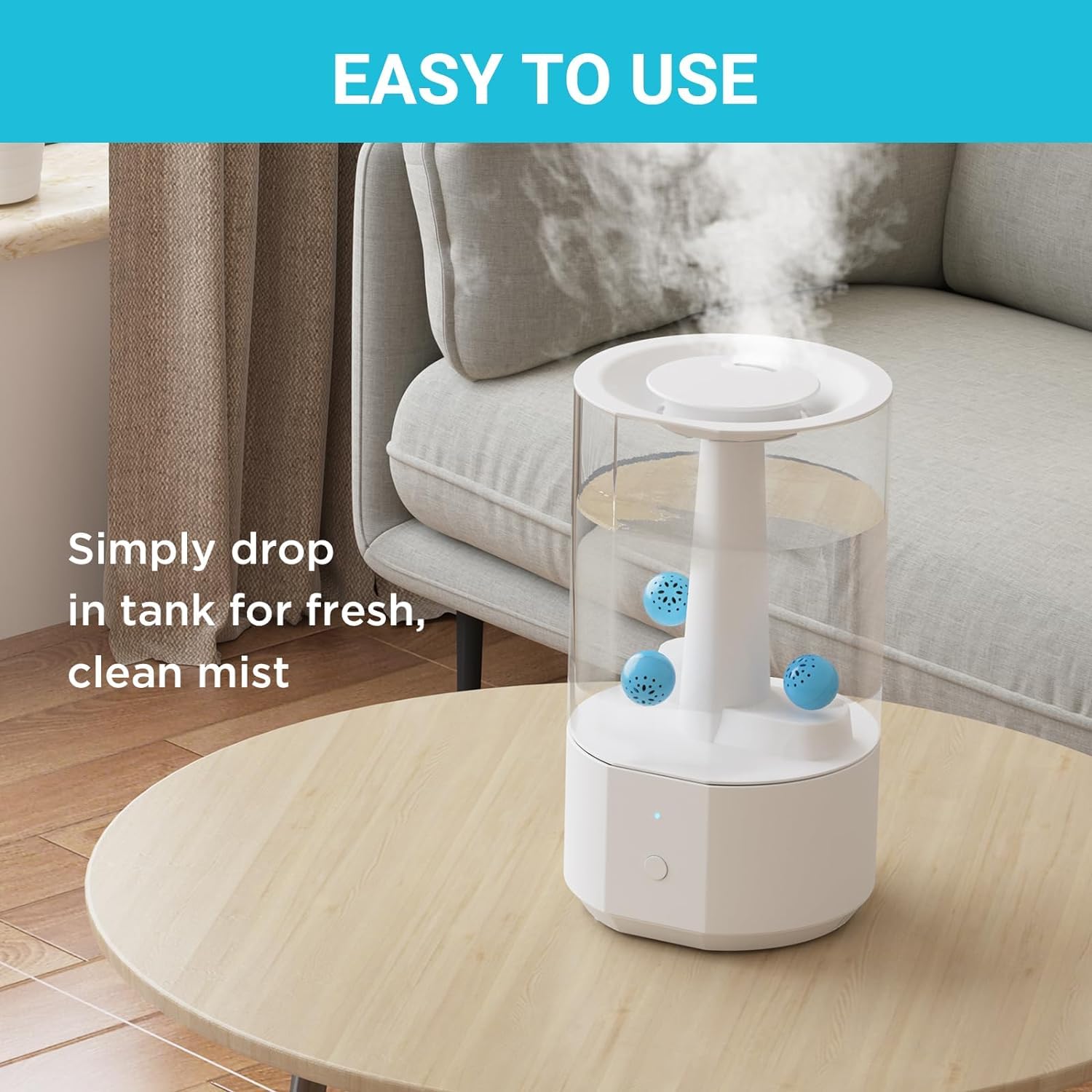 Livatro Humidifier Cleaner – Fight Humidifier Mold and Bacteria with Humidifier Cleaning Ball, Prevents Hard Water Build-Up, Eliminates White Dust, Removes Odor, For All humidifiers, Fish Tank 5