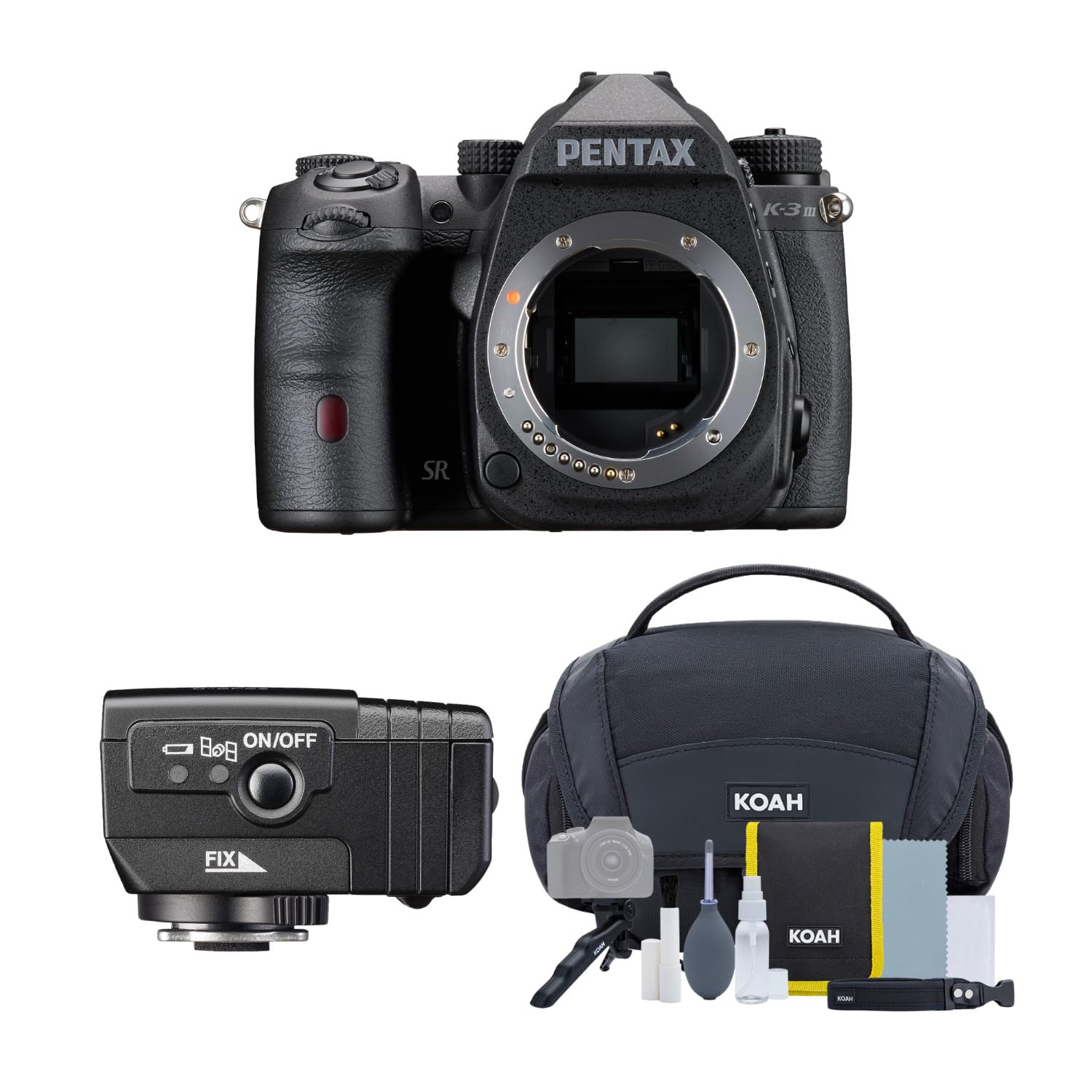 Pentax K-3 Mark III Monochrome Camera Body (Black) - High-Resolution DSLR Bundle with Ricoh Pentax O-GPS2 GPS Unit, Camera System Gadget Bag, and 64GB Memory Card (4 Items) 1