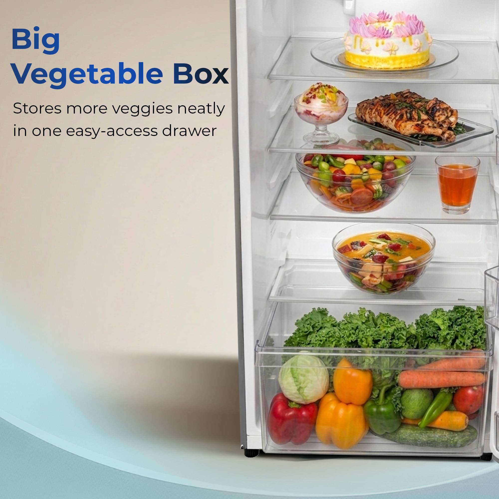 Haier 190 L 2 Star Direct Cool Single Door Refrigerator with Fast Ice Making, Easy Clean Back, Large Vegetable Box (HED-202TMSA-N, Moon Silver, 2026 Model) 2