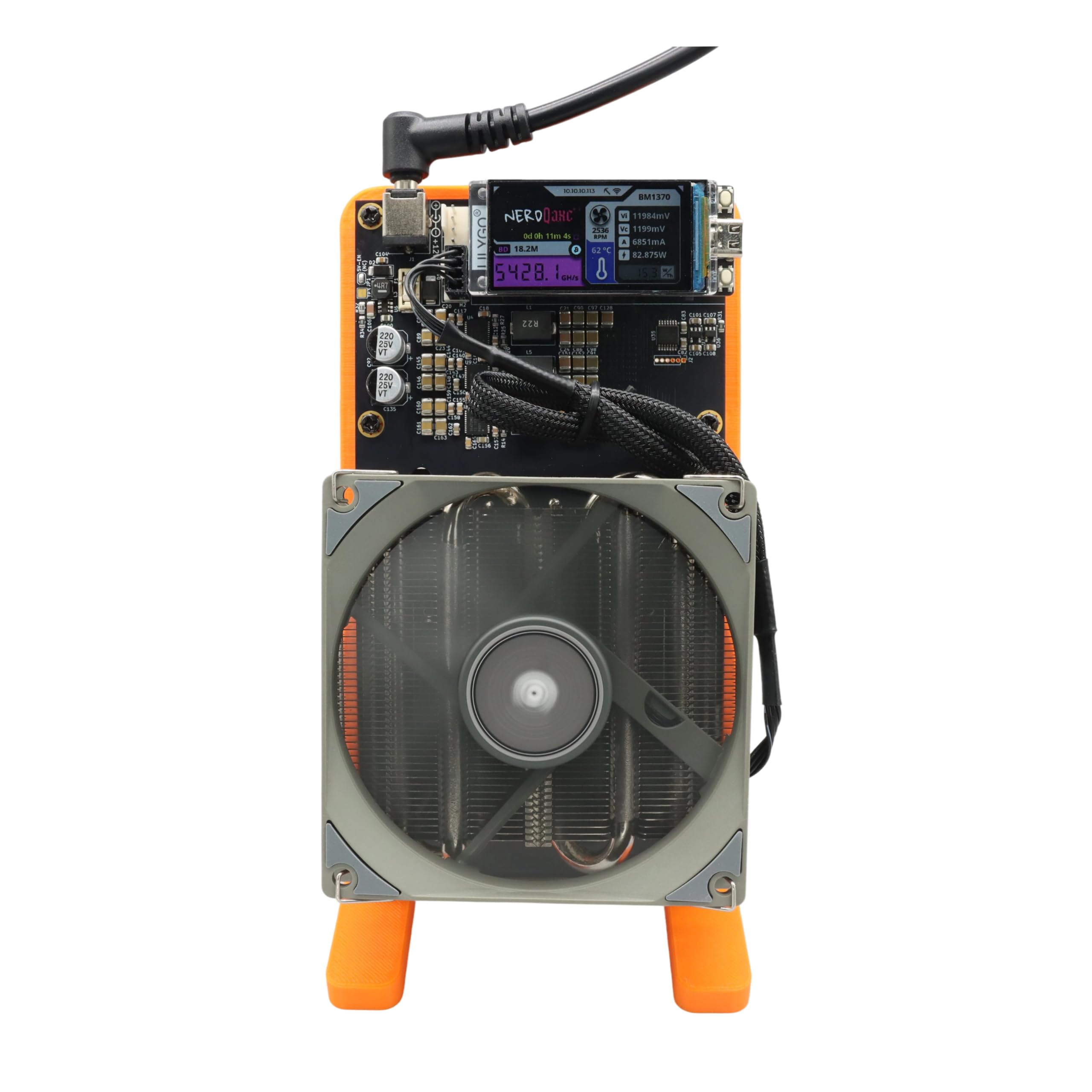 Fully Open-Sources Bitcoin Miner NerdQaxe++ 4.8TH/S 68W Powerful High Efficiency Crypto Asic Miner Bitcoin Lottery Miner with 120W PSU 1