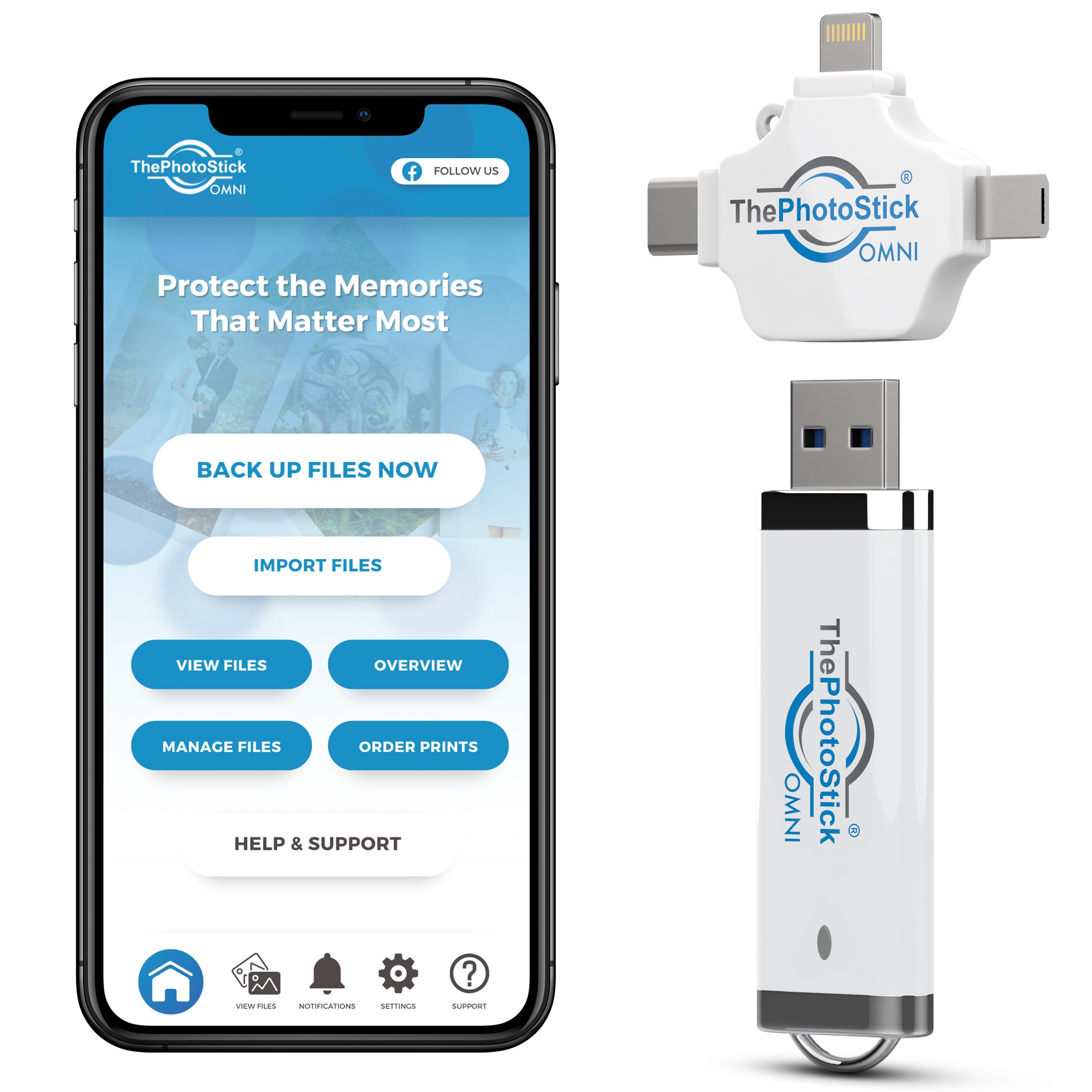 ThePhotoStick® Omni 64GB USB Flash Drive & Memory Stick – Photo & Video Backup for iPhone, Android, Mac & PC – Multiport Connection to Easily Store & Transfer Files 2