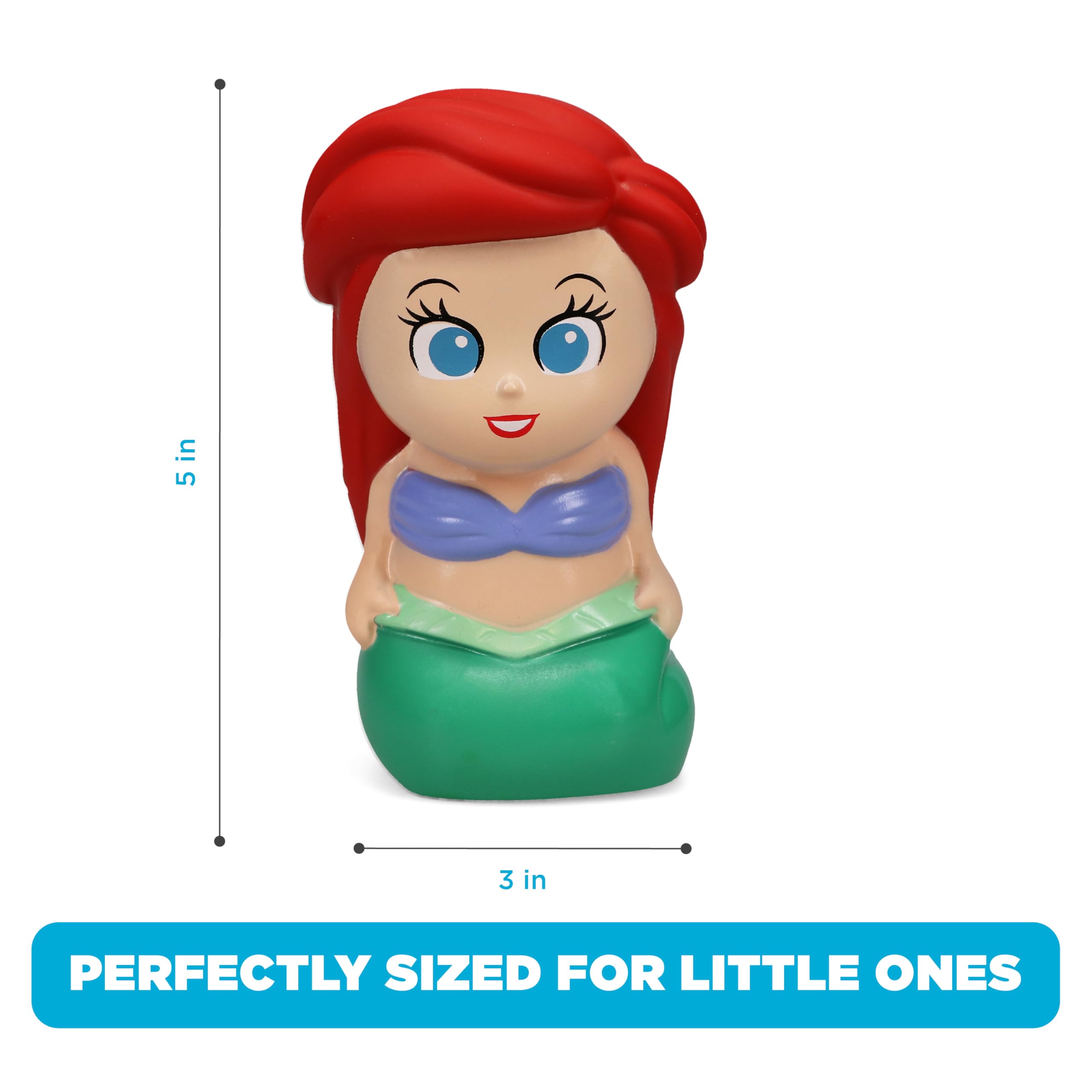 Disney Princess - 5 Piece Bath Squirter Bucket Set -Bath Toys for Baby and Toddlers - Includes Organizer Bucket - Store Bath Time Water Toys 5