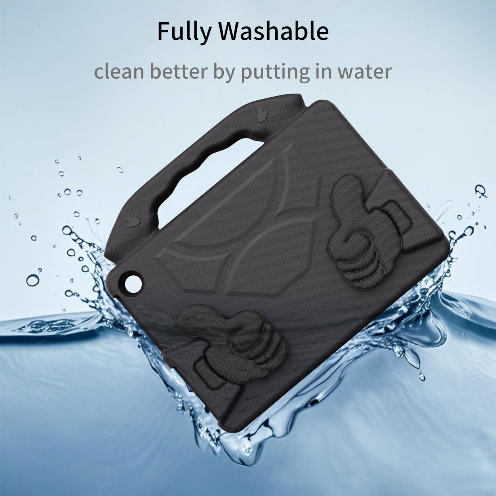 YUEHISY Tablet EVA Case Protective Cover, Shockproof Kids Case, Rotatable Foldable Handle, Washable & Precise Cutouts, for Fire HD 10 2021 2023 (Black) 5