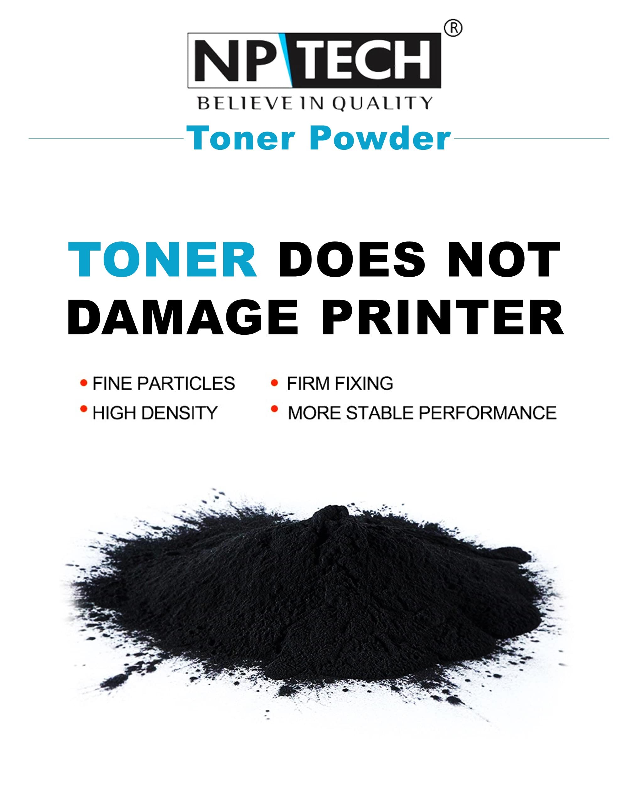 NP TECH Premium Black Toner Powder for Brother Konica and Kyocera Cartidges | No Printer Damage | 100% Lifetime and 5% Coverage (Pack of 3) 6