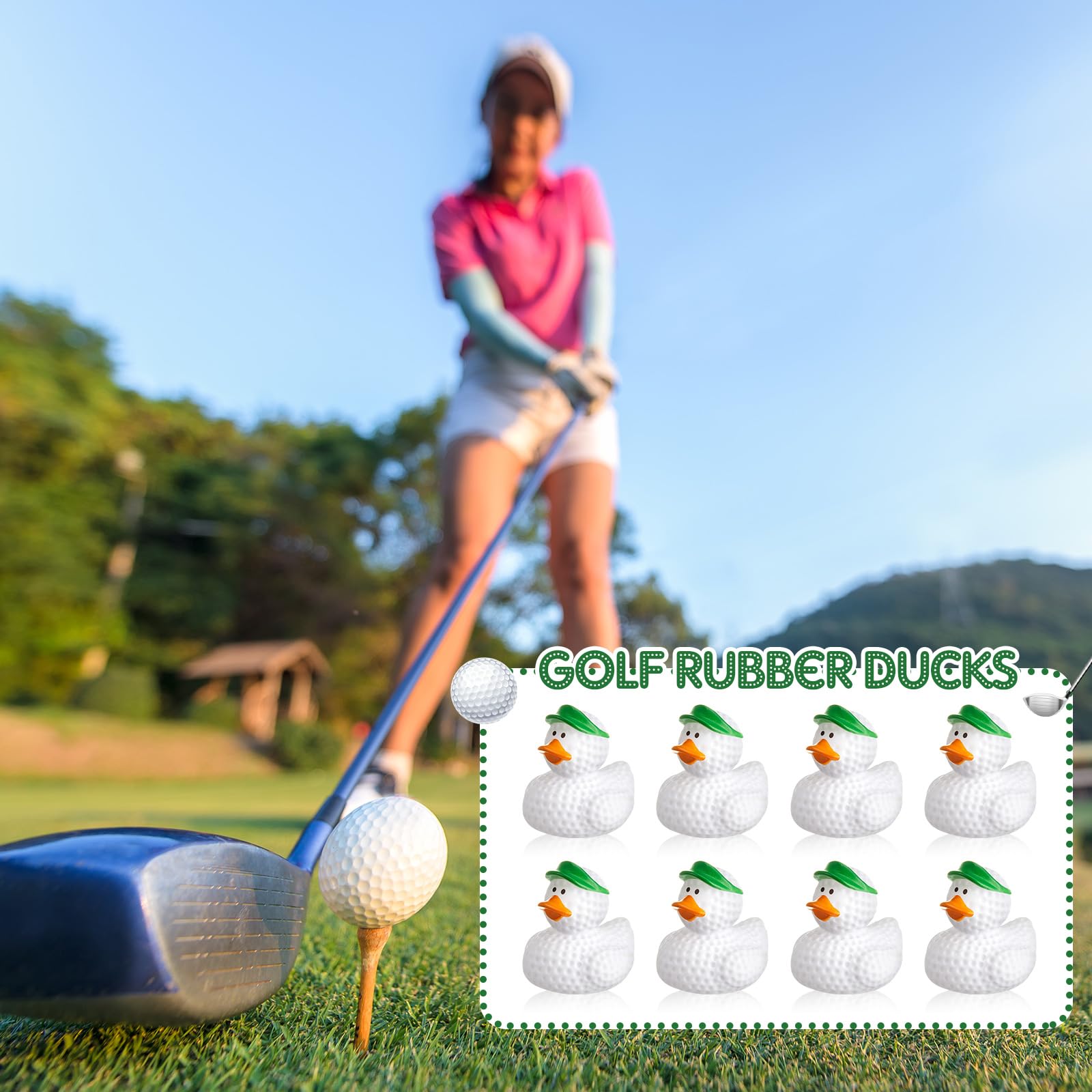 Deekin 50 Pcs Golf Texture Rubber Ducks 5