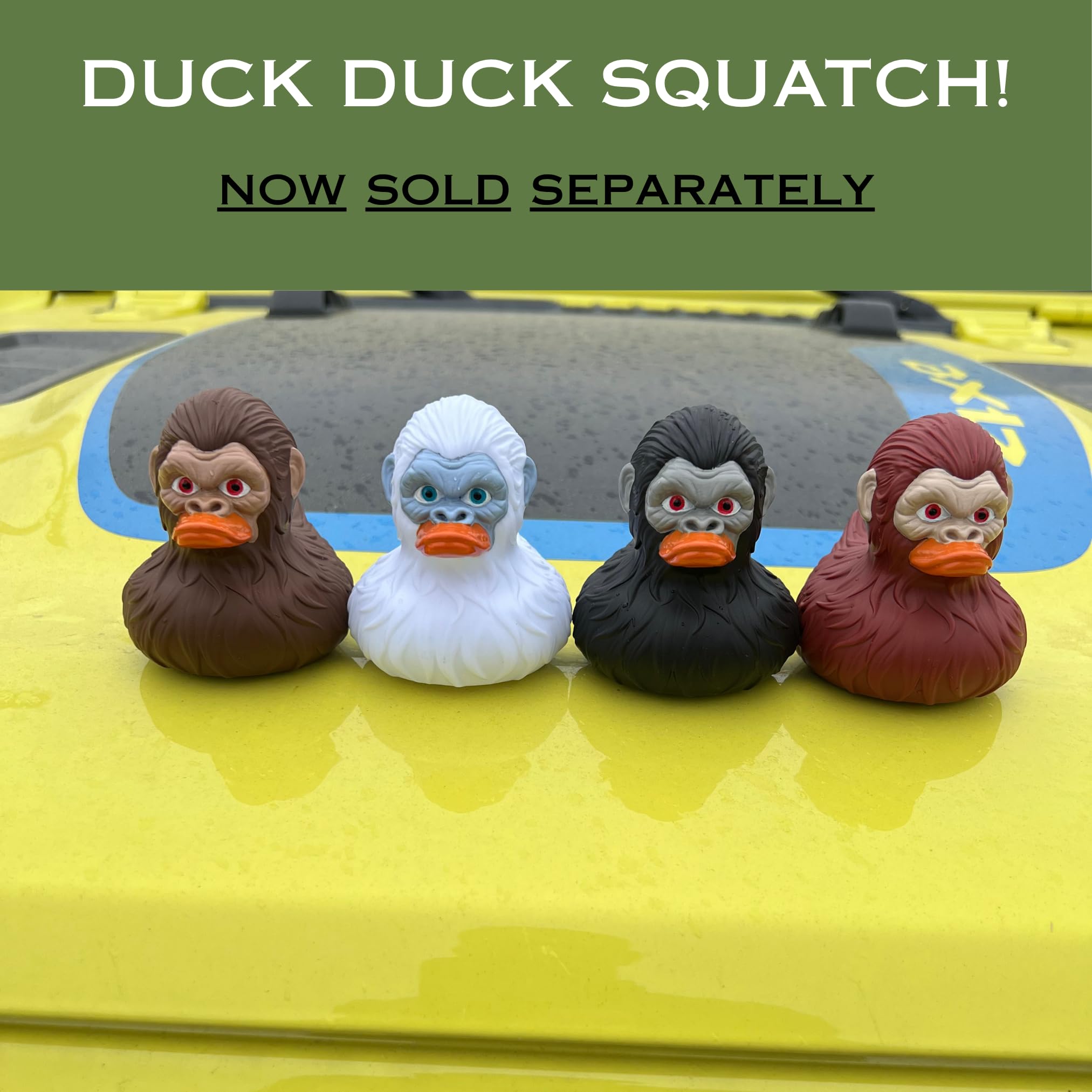Bigfoot Rubber Ducks for Jeeps - Funny Jeep Ducks for Ducking - Ford Bronco Accessories for Squatching - Bigfoot Gifts for Men Women - Sasquatch Bath Toys for Kids - 3 Inch Size (Brown, 1) 4