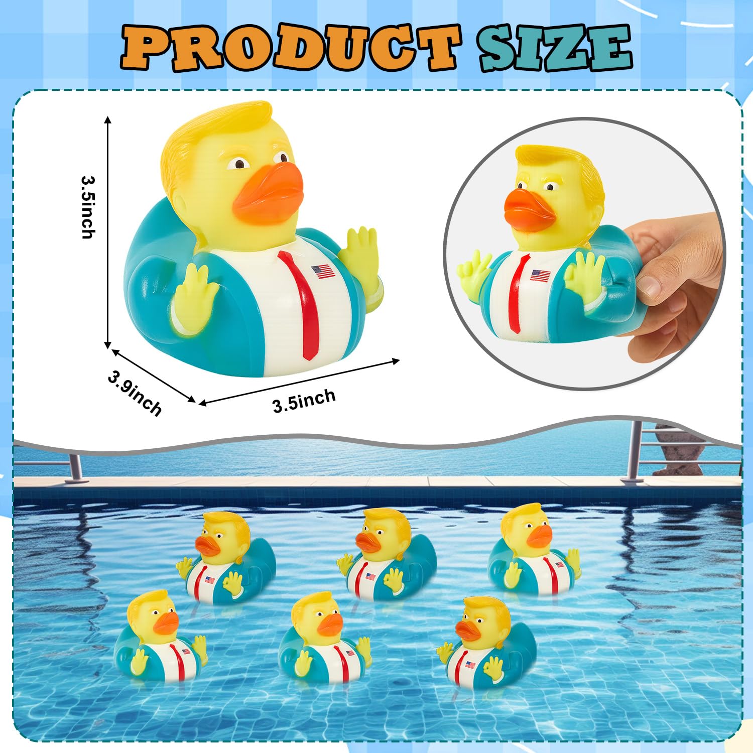 Baby Bath Toy Rubber Ducks, Squeak Ducking Funny Duckies Toy for Children Kids Baby Showers Bath Time Birthday Gifts Party Favors 3