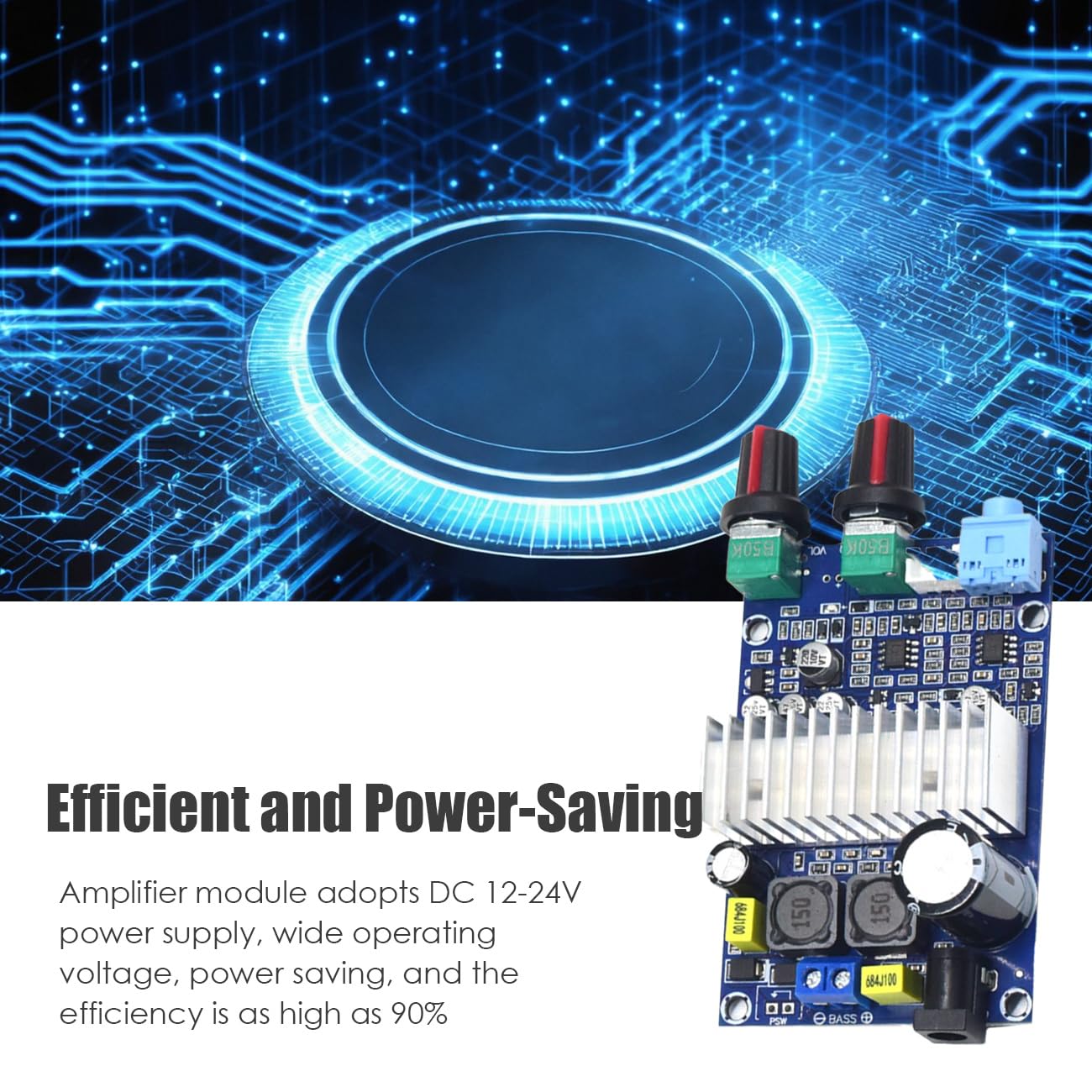 TPA3116D2 100W Amplifier Board DC 12-24V Stereo AMP Audio Amplifier Board Digital Sound Power Amplifier Multi Functional for DIY Speakers Subwoofer 6