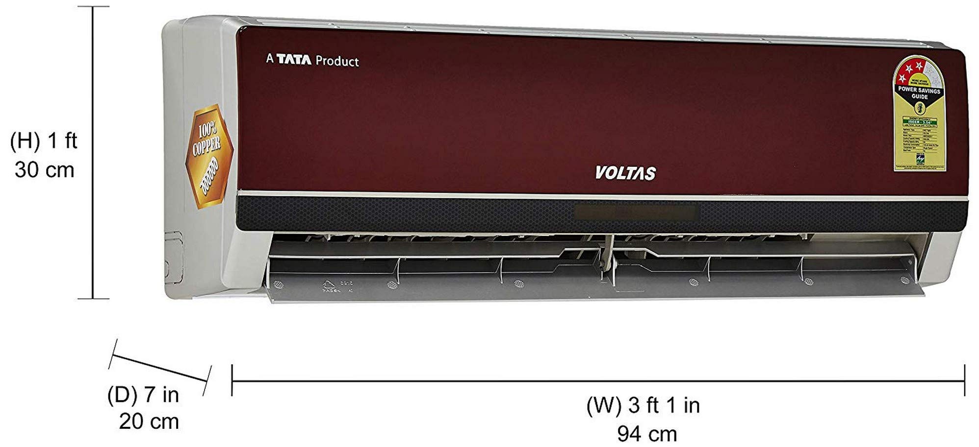 Voltas 1.5 Ton 3 Star Split AC (Copper 183 PZY-R (R-22/R-32) Red) 3
