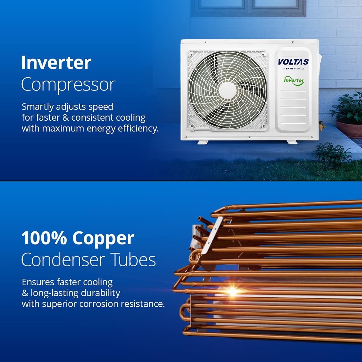 Voltas 1.5 Ton 3 Star Split AC (Copper 183 CZA White) 6
