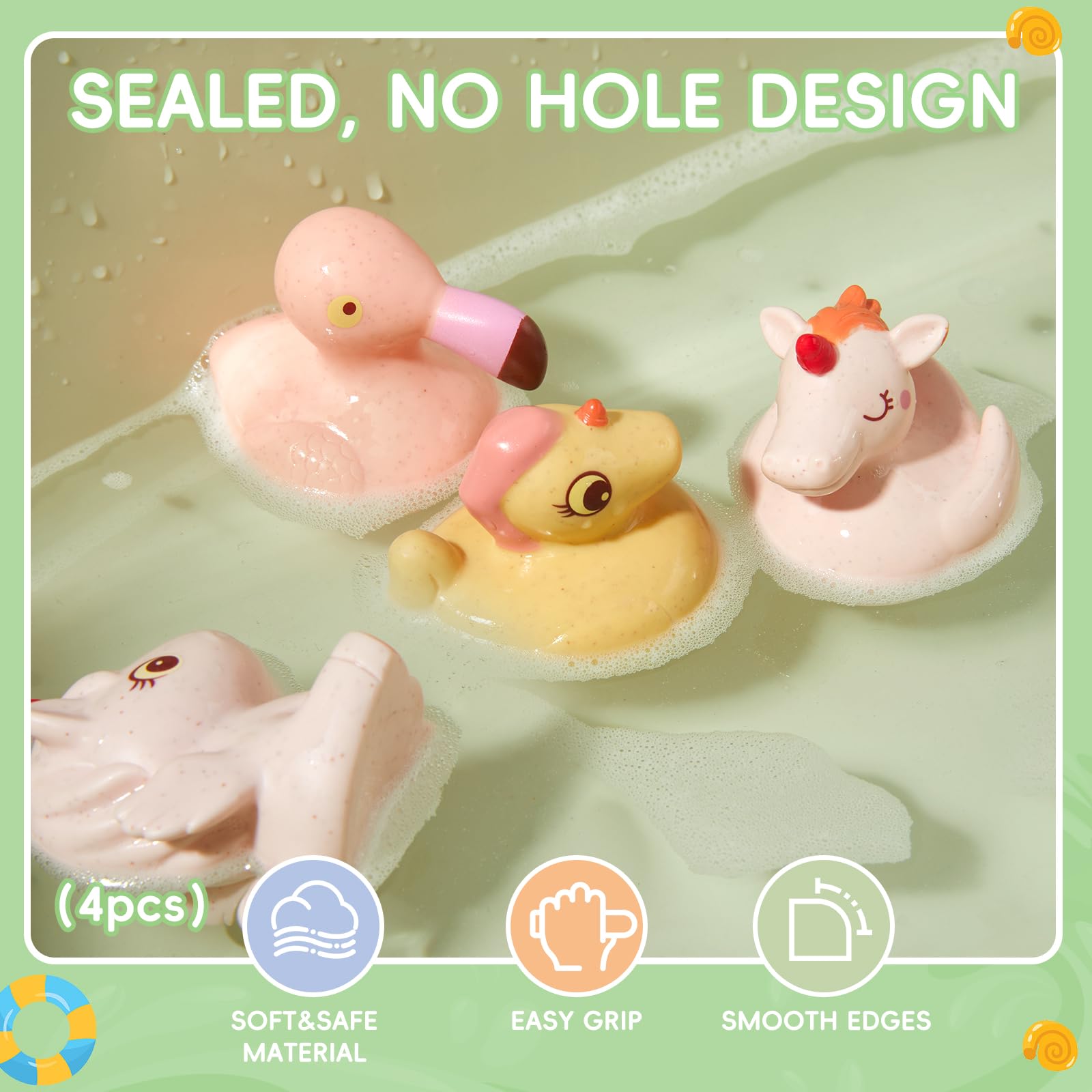 Mold Free Bath Toys, 15PCS | Safe Fun & Easy Clean Floating Boats & Rotating Waterfall Cups & Sealed with No Holes Floating Tub Toy and Mesh Bag for Babies 18+ Months | Bathtub Pool Water Toddler Toys 6