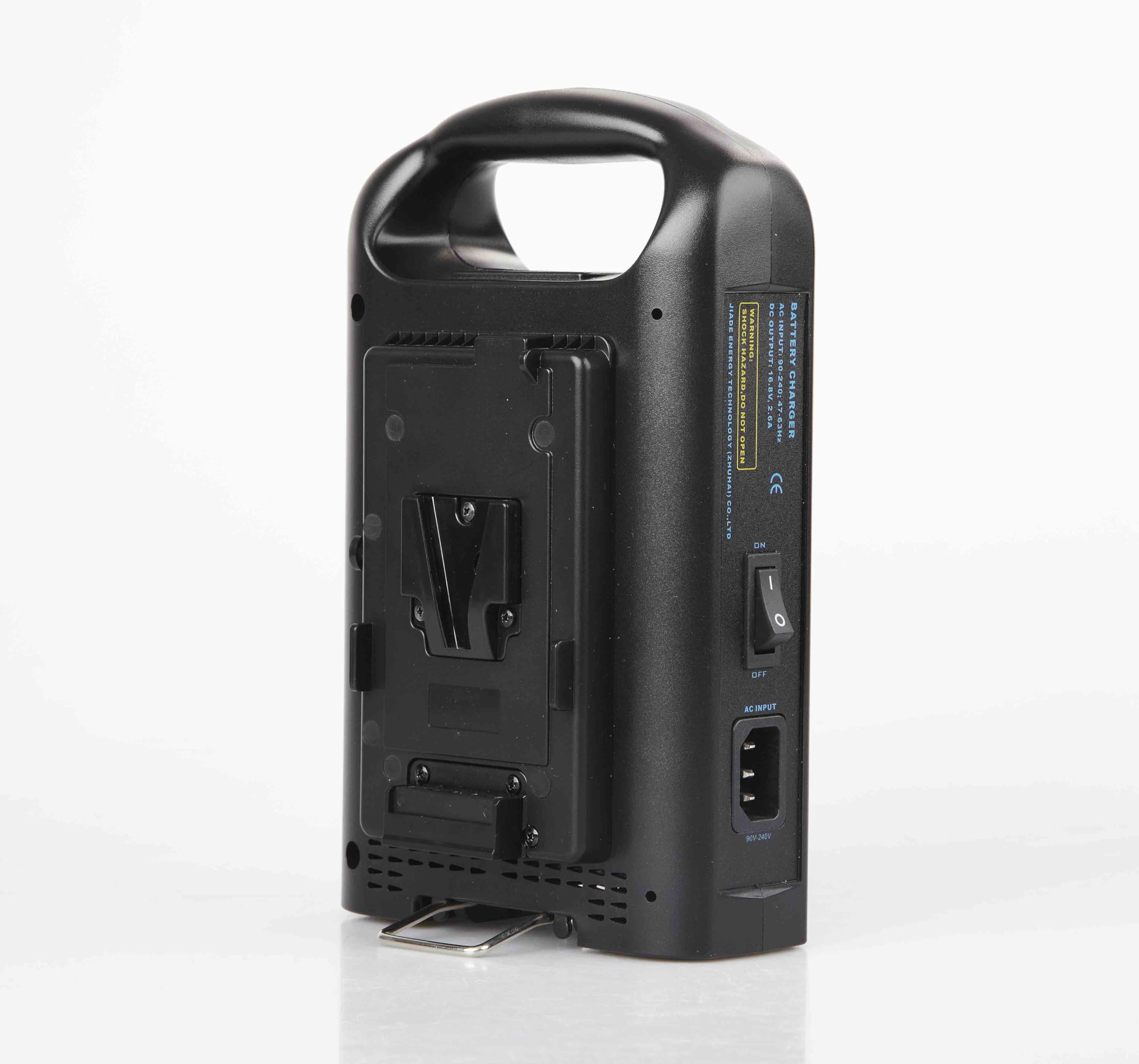 Beillen Dual Channel V-Mount/V Lock Battery Charger Compatible with All 14.4V/14.8V V-Mount Batteries, 2.5A/5A Charge Current, Built-in DC Adapter with 16.7V and 4.5A Output. 3