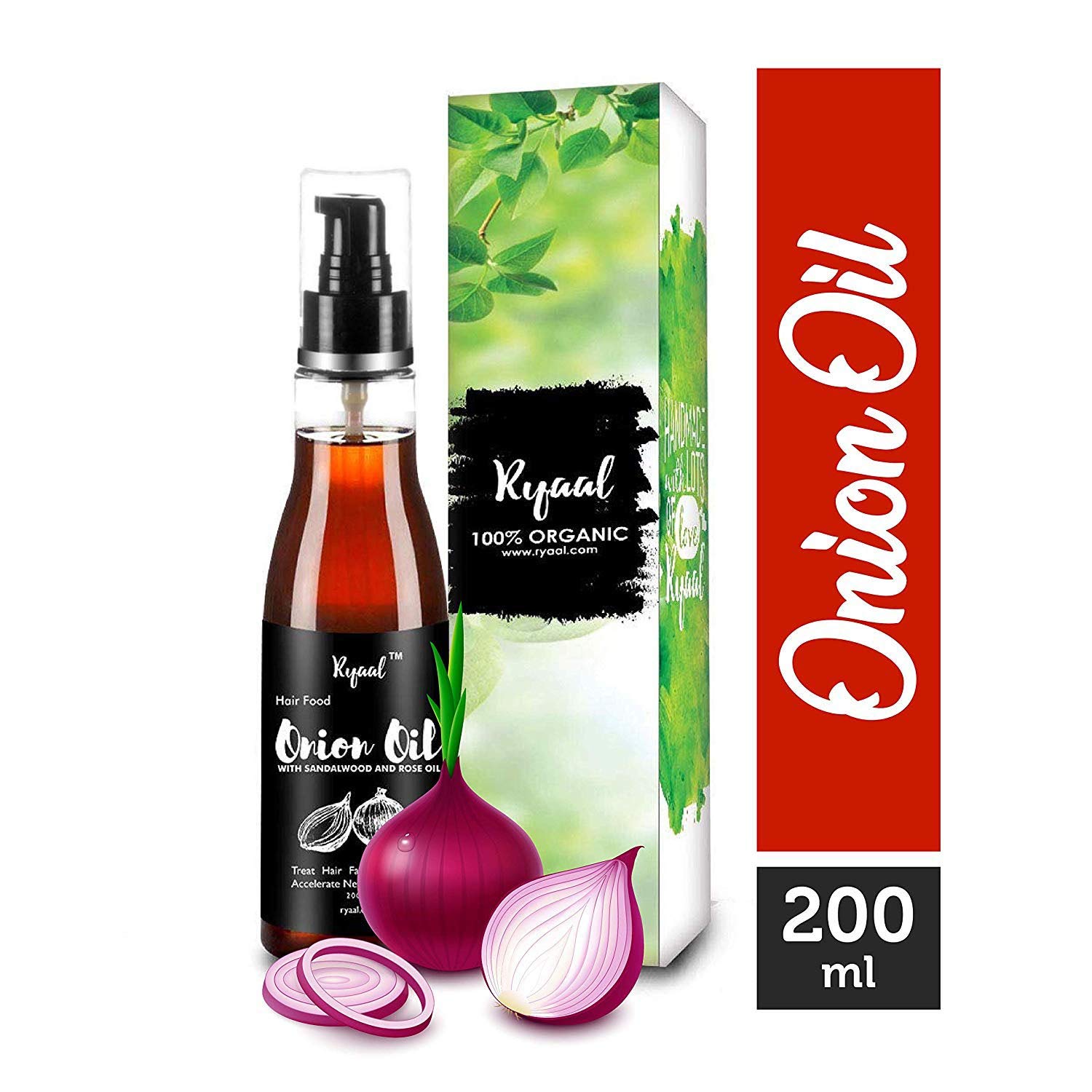 Ryaal Hair Food Onion Hair Oil Nourishing Hair Fall Treatment with Real Onion Extract Intensive Hair Fall Dandruff Treatment, 200 ml 2