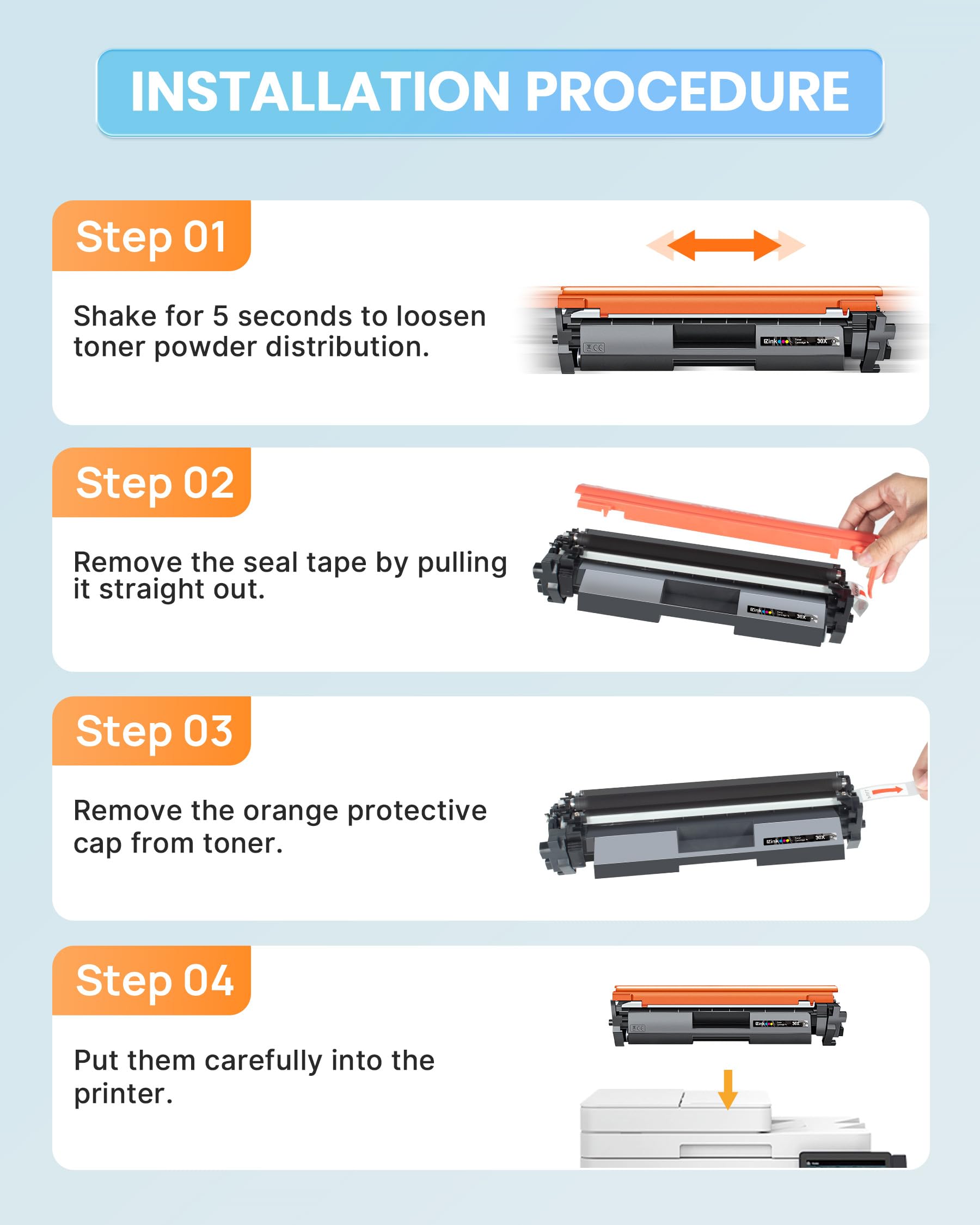 CF230X 30X Toner Replacement for HP 30X Black High Yield Toner Cartridge 4