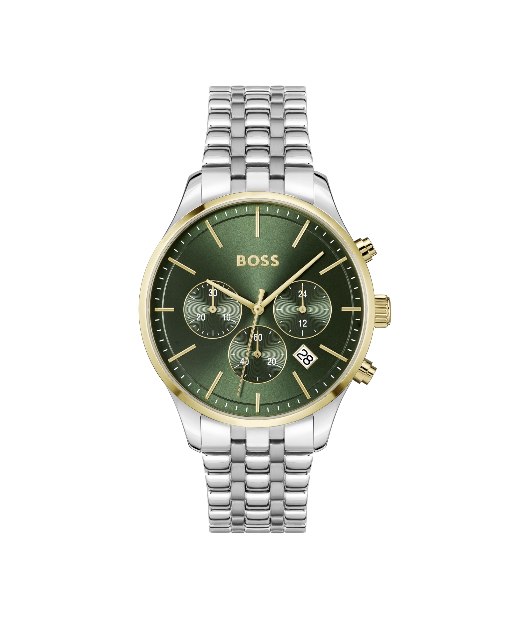 BOSS Avery Men's 42mm Chronograph Stainless Steel Case and Link Bracelet Watch, Water Resistant up to 5ATM/50 Meters, Business Elegance 1