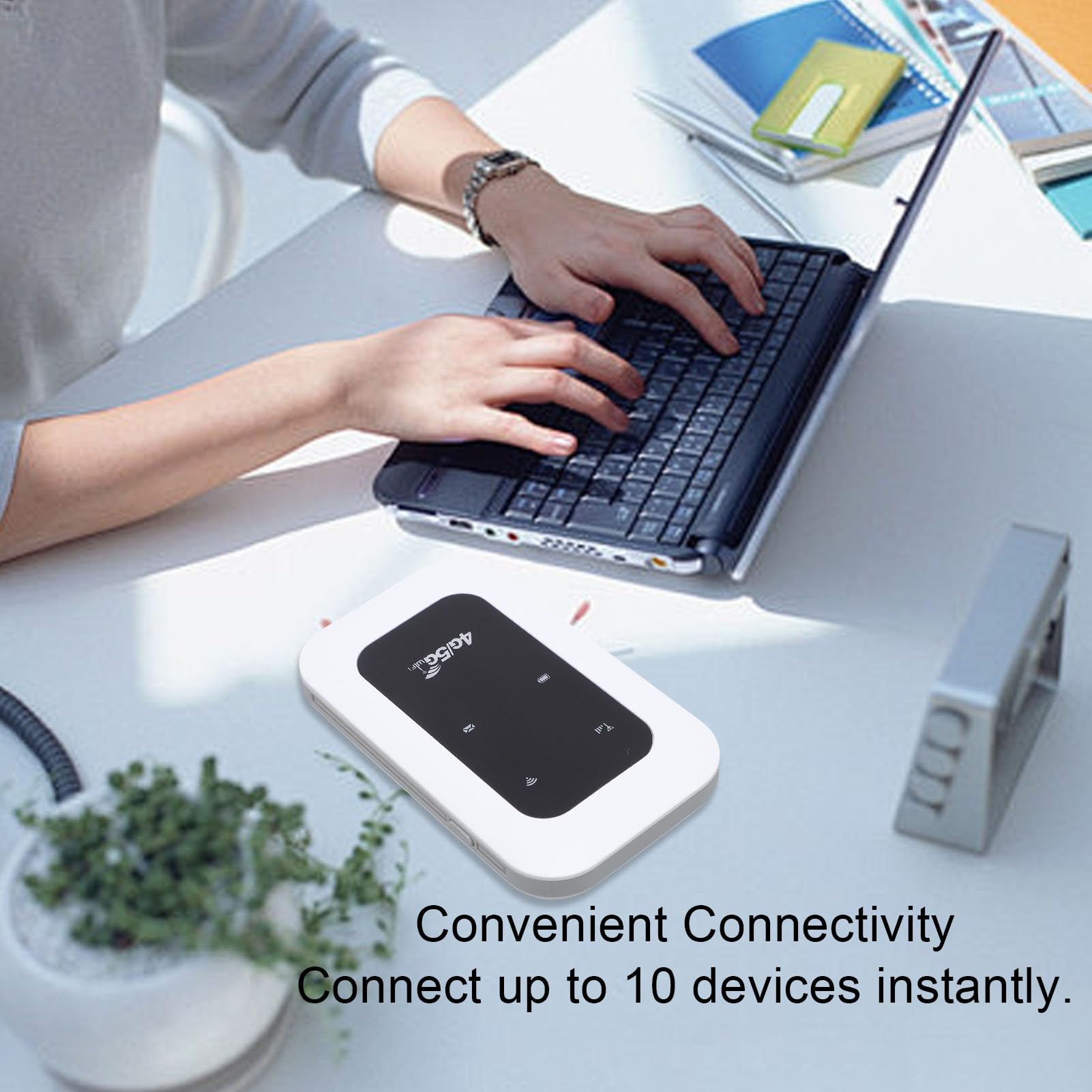 GOWENIC Portable 4G 5G WiFi Hotspot Mobile WiFi Device Wireless Router 300Mbps LTE CAT4 with SIM Card Slot for Travel Camping Motorhome 4