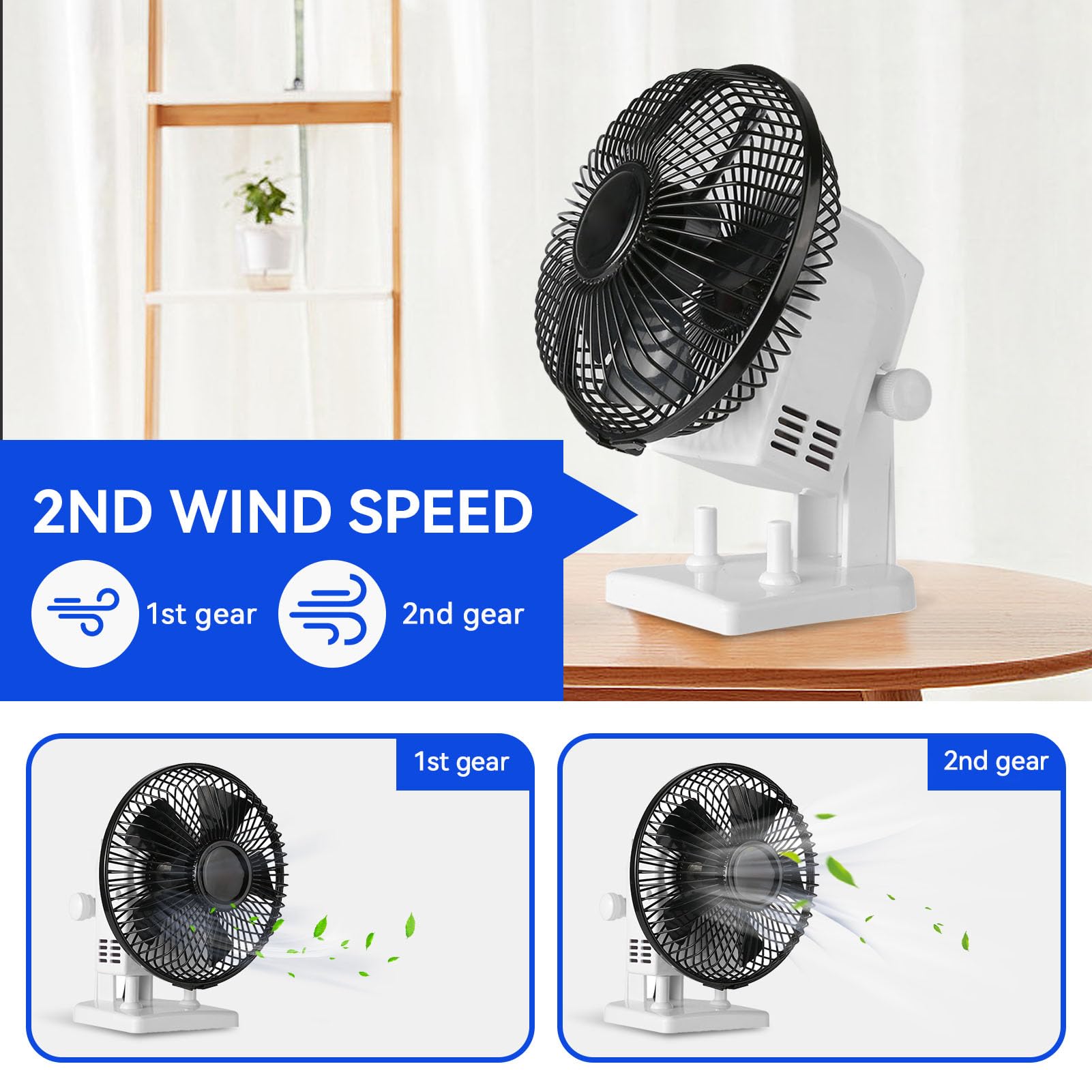 Agatige Mini Dryer Electric Fan, 2 Gear Wind Speeds High Rotational Speeds Portable Quiet Table Desk Manicure Adjustable Air Nail Dryer Blower Fan Manicure Tool for Bedroom, Office, Table 4