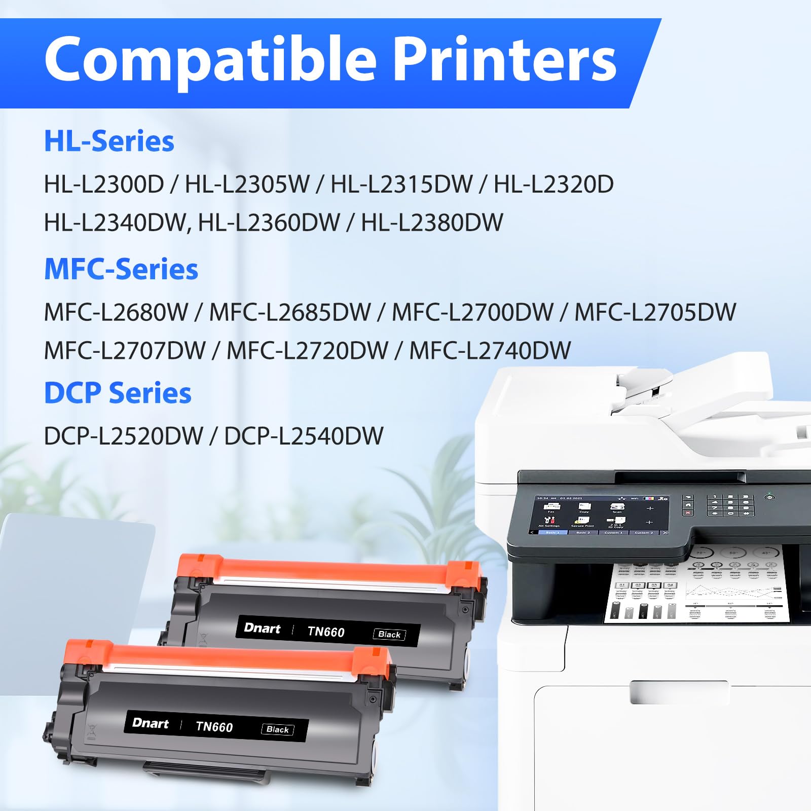 DNART Compatible Toner Cartridge Replacement for Brother TN660, 2 Black 3