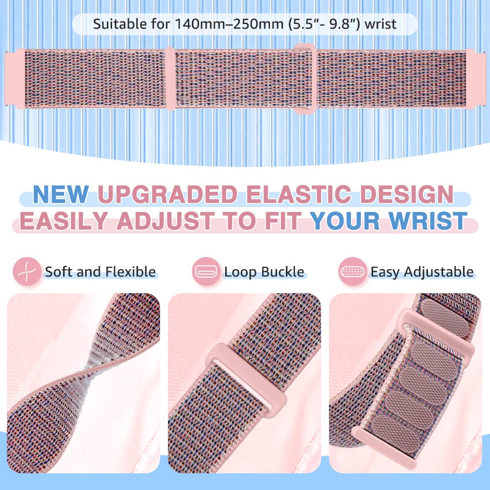 Relting 16mm 18mm 20mm 22mm Quick Release Nylon Sport Band Adjustable Breathable Replacement Wristband for Women Men 2