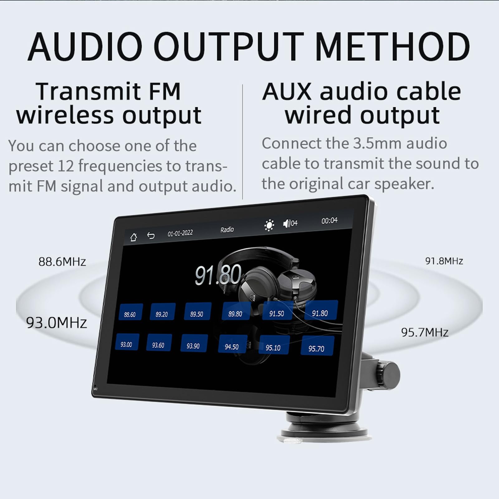 9 Inch Touchscreen Car Stereo Receiver with Bluetooth Android Auto 12 LED Lights MP4 Video Player FM Radio for Android Phones 4