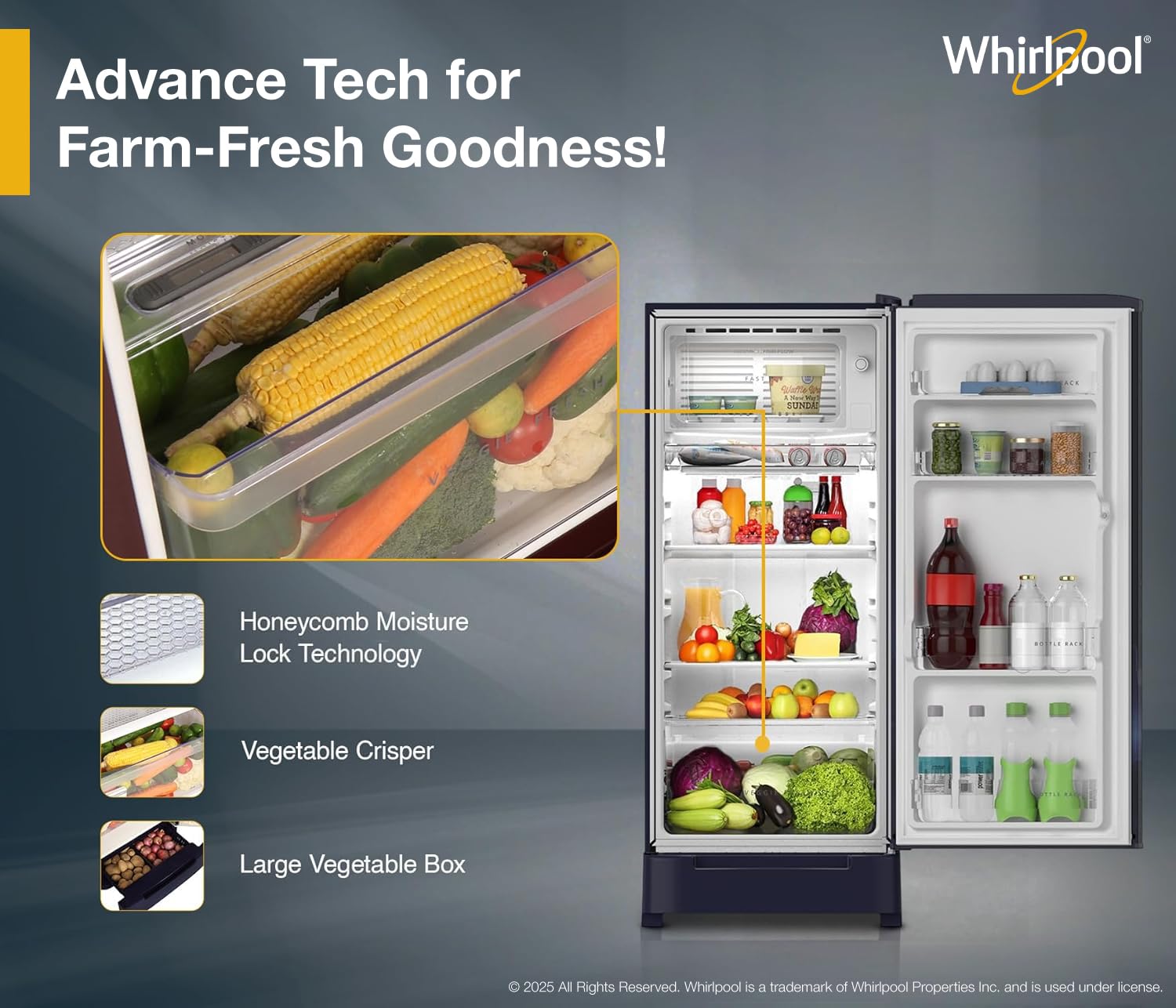 Whirlpool 184 L 5 Star Direct-Cool Single Door Refrigerator with Intellisense Inverter Compressor (205 WDE ROY 5S Inv SAPPHIRE SPRING-Z) 6
