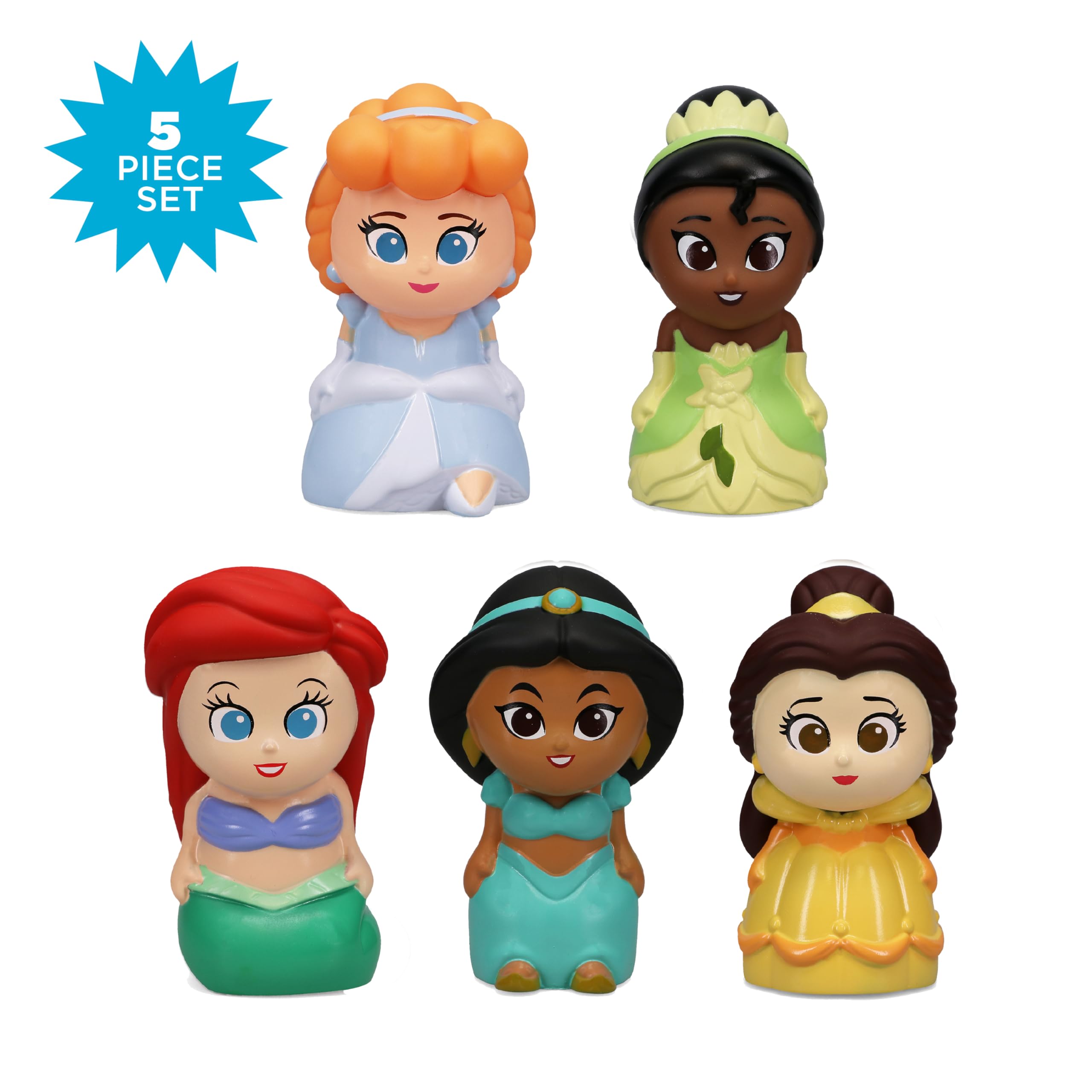 Disney Princess - 5 Piece Bath Squirter Bucket Set -Bath Toys for Baby and Toddlers - Includes Organizer Bucket - Store Bath Time Water Toys 4