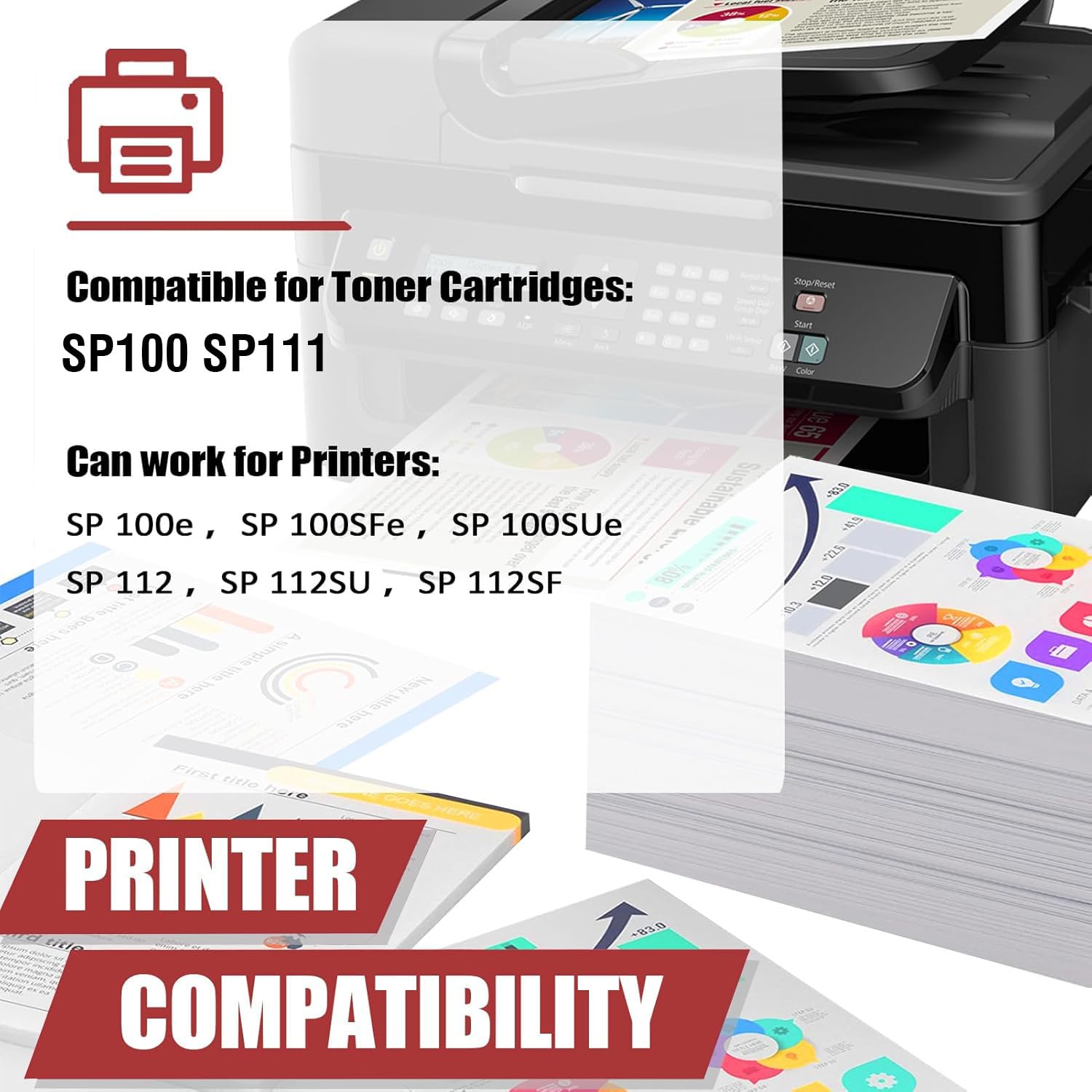 VERENA SP 100 / SP 111 Black Toner Cartridge Compatible with Ricoh SP 111, SP 111SU, SP 111SF,Sp100,Sp100Su,Sp100Sf SP112 SP112SU SP112SF Printers 3
