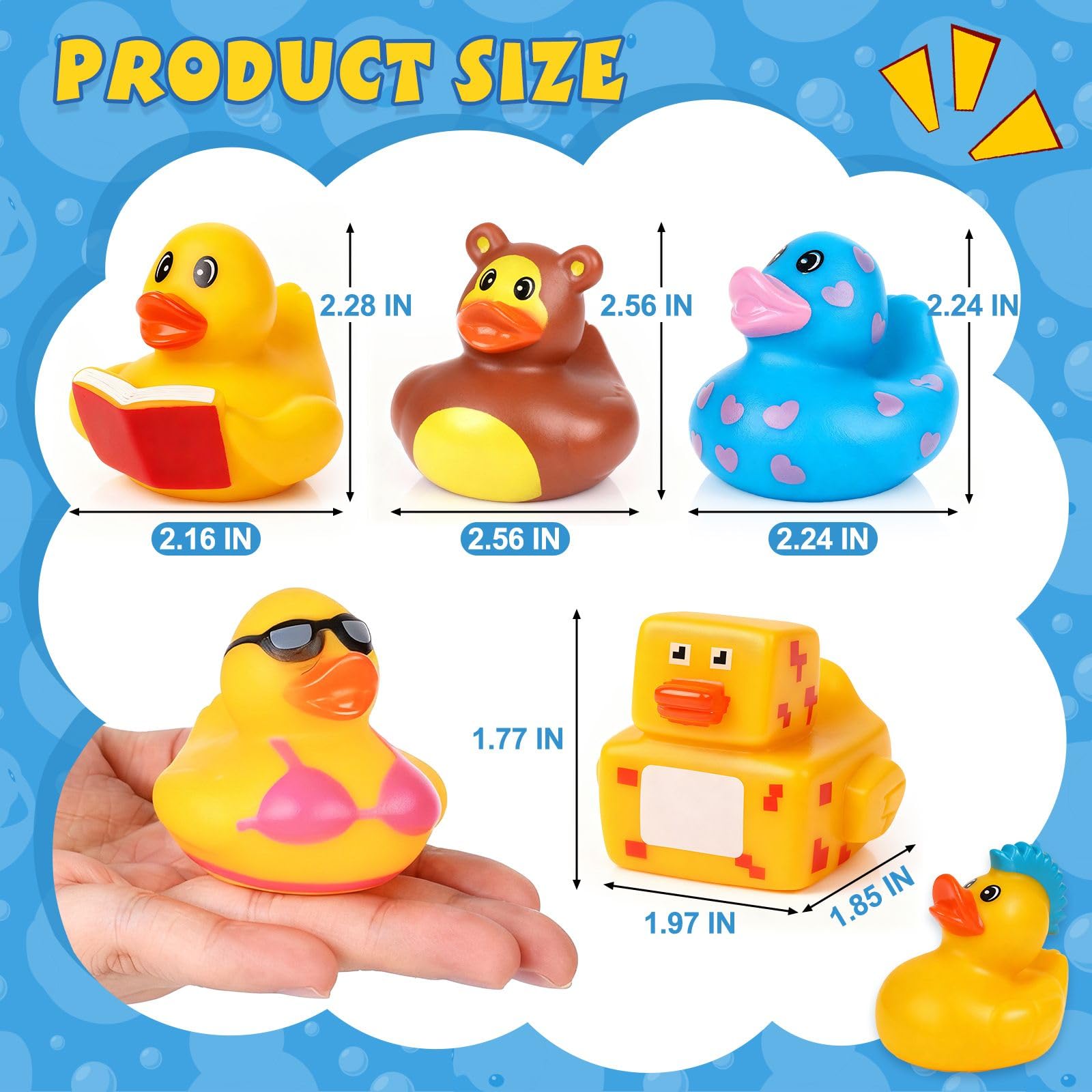 VISRIE 60 Pcs Rubber Ducks in Bulk 3