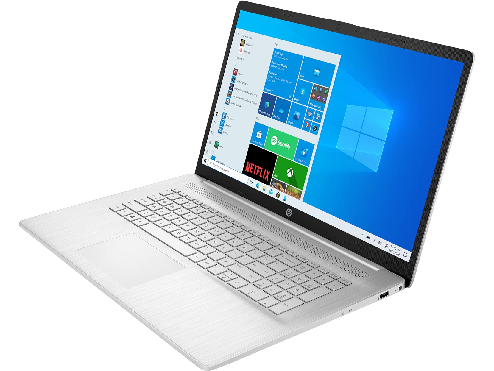 HP 17t-cn000 Entertainment Laptop (Intel i5-1135G7 4-Core, 32GB RAM, 512GB PCIe SSD + 2TB HDD, 17.3" Full HD (1920x1080), MX450, WiFi, Bluetooth, Webcam, 2xUSB 3.1, 1xHDMI, Win 10 Pro) 3