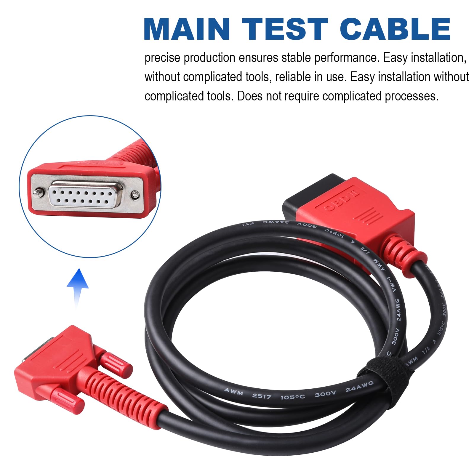 ZIWIMEGO Car Diagnostic Cable,Scanner Main Test Data Cable, OBD2 OBD2II 16 Pin Cord Test Cable Car Diagnostic Tool for MaxiSys MS906 MS906BT MS906TS MS908 MS908S MS908S PRO J2534 (2) 3