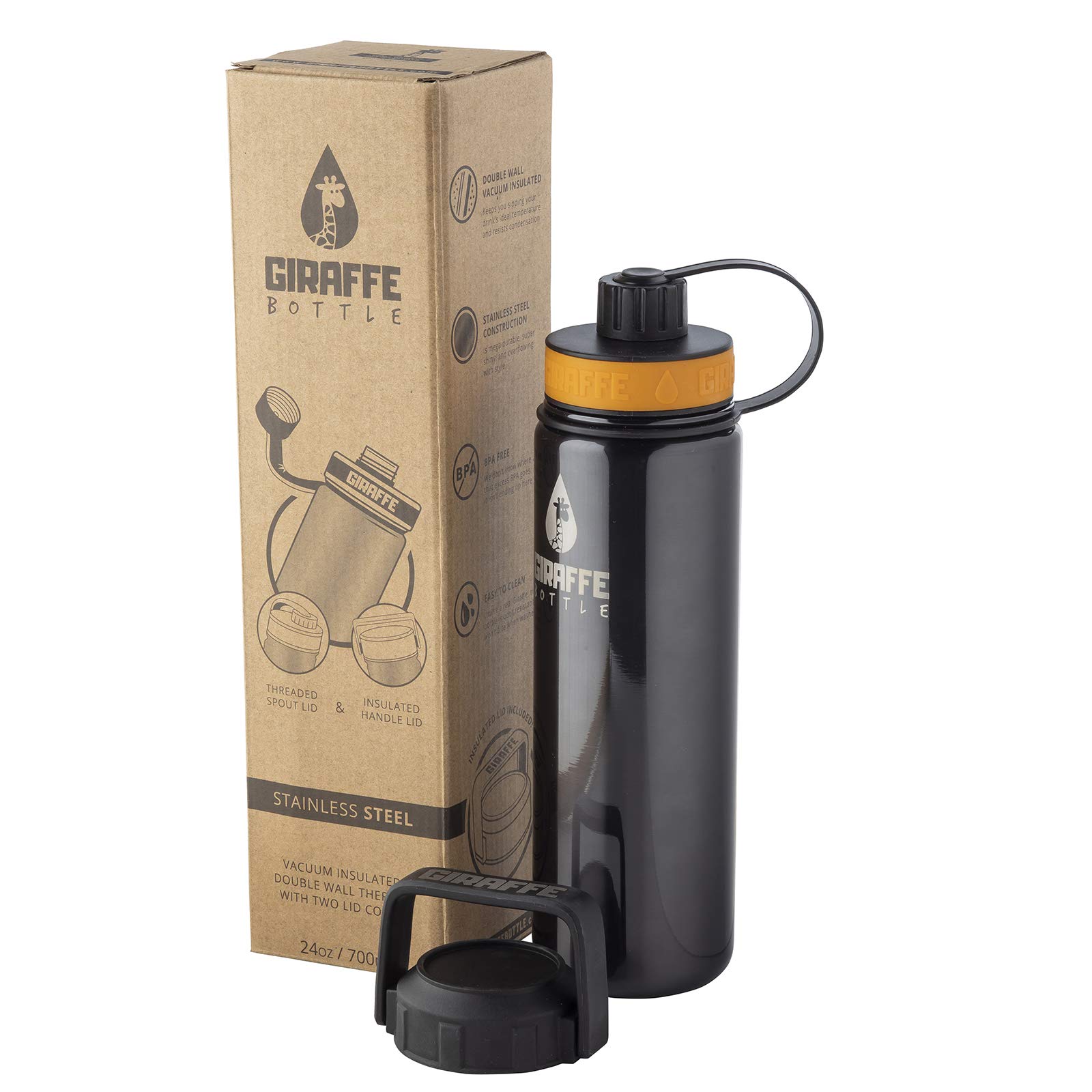 Giraffe Bottle Tower Hands Free Drinking System, Insulated Stainless Steel Bottle, with Round Tube Mounted Bottle Holder (Length 36 in / 91 cm) 5